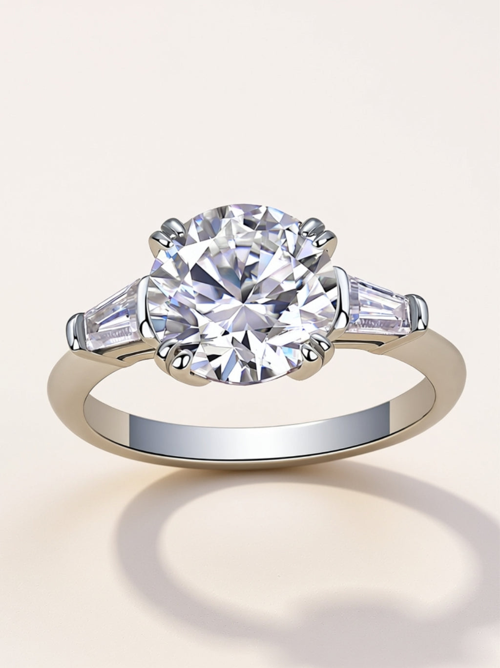 3 Carat Moissanite Three‑Stone Engagement Ring