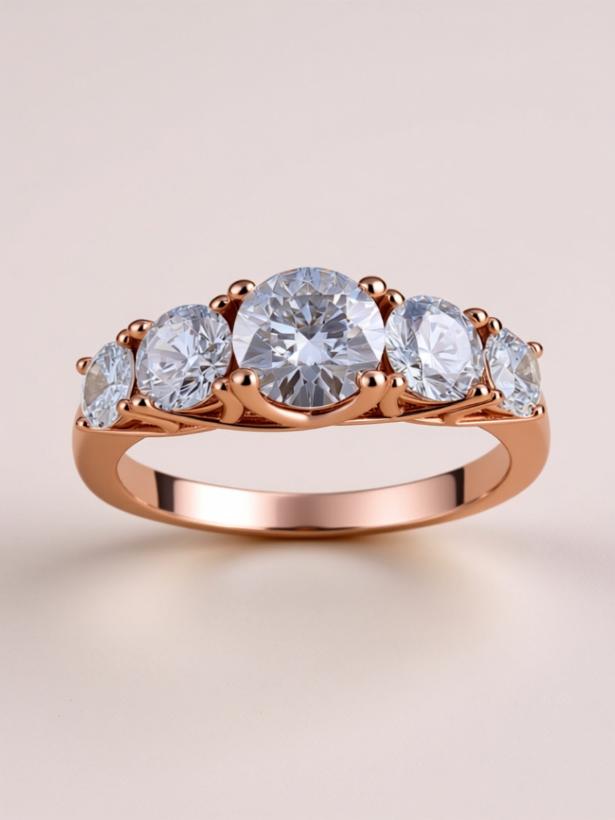 1 Carat Five‑Stone Moissanite Ring