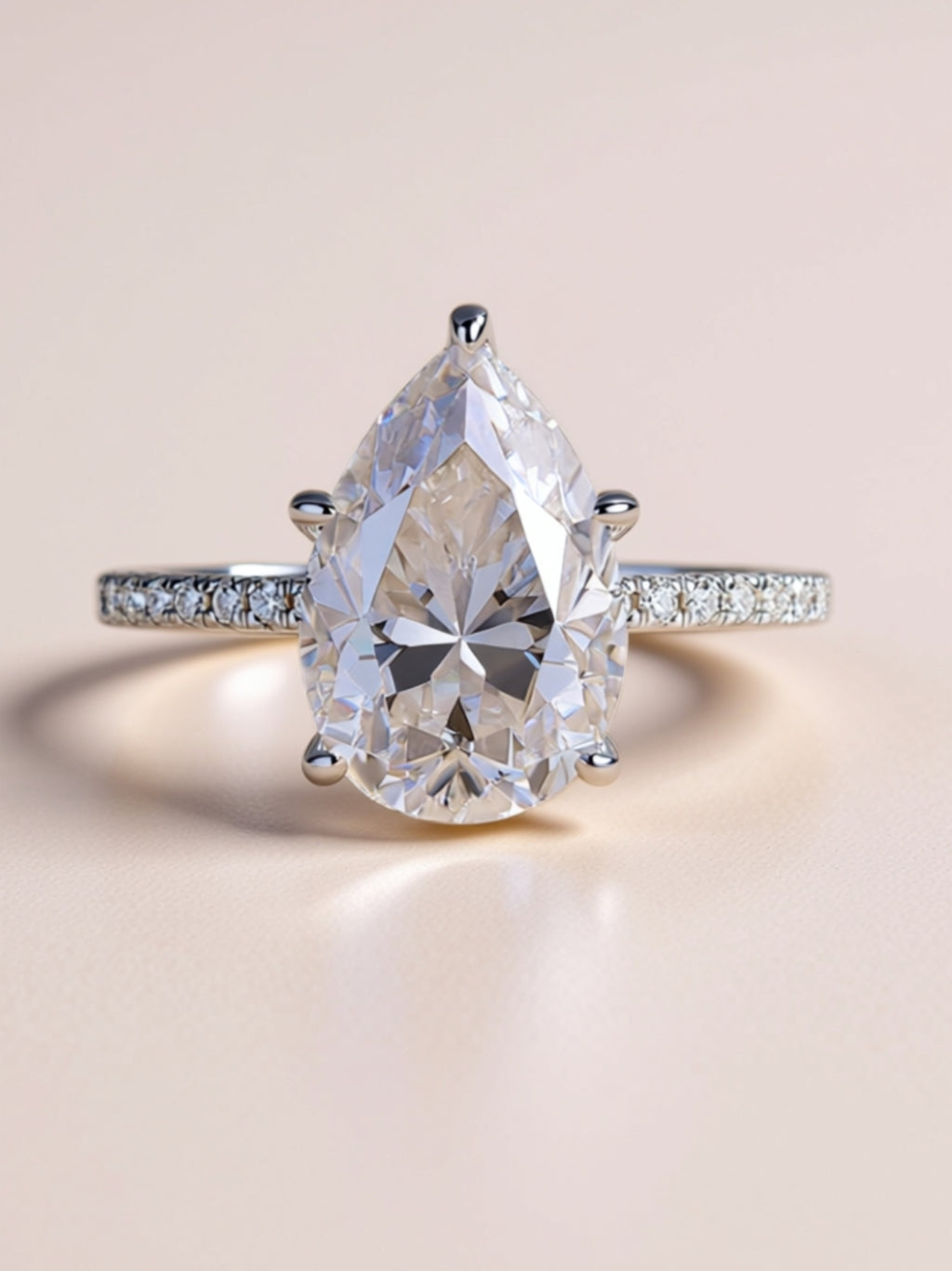 Pear-Shaped Moissanite Engagement Ring