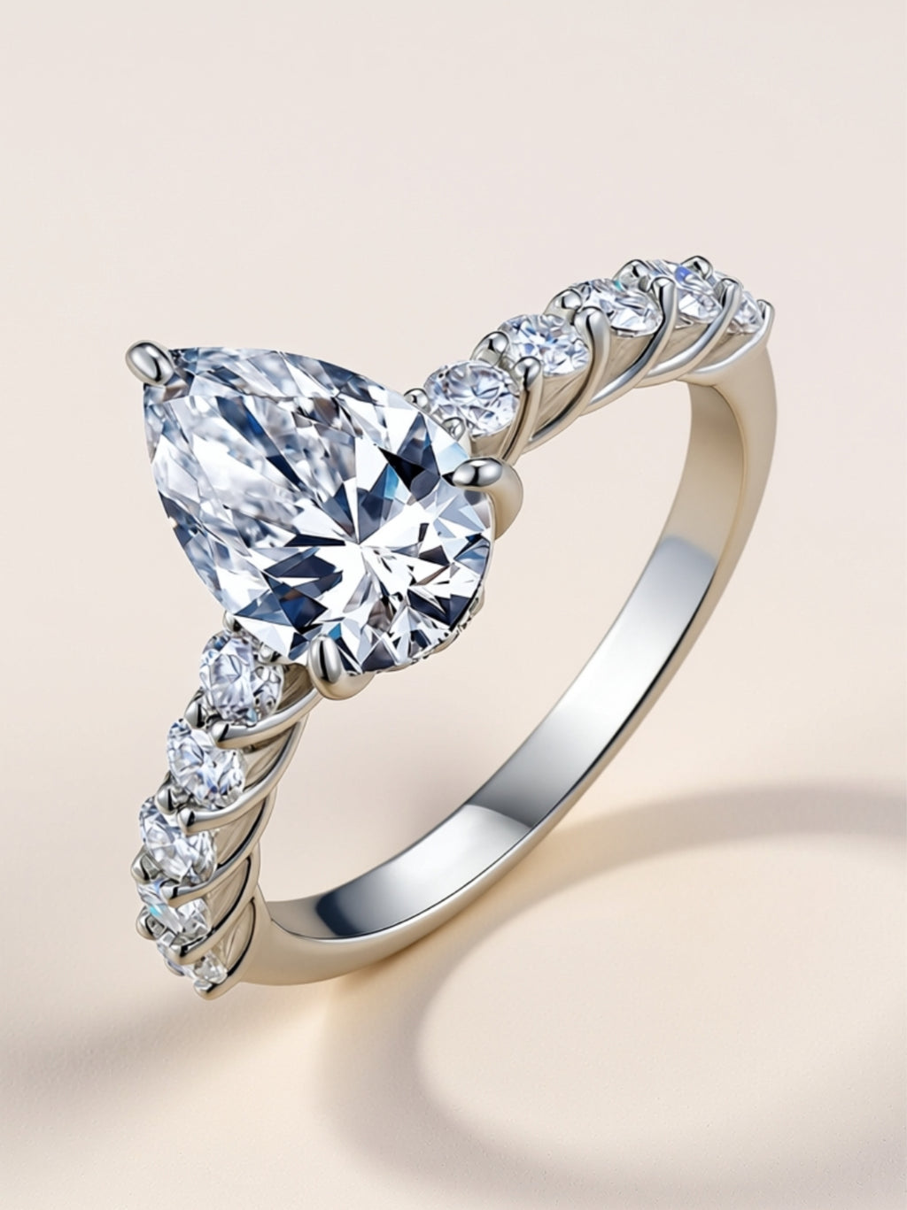 Pear‑Shaped Moissanite Engagement Ring