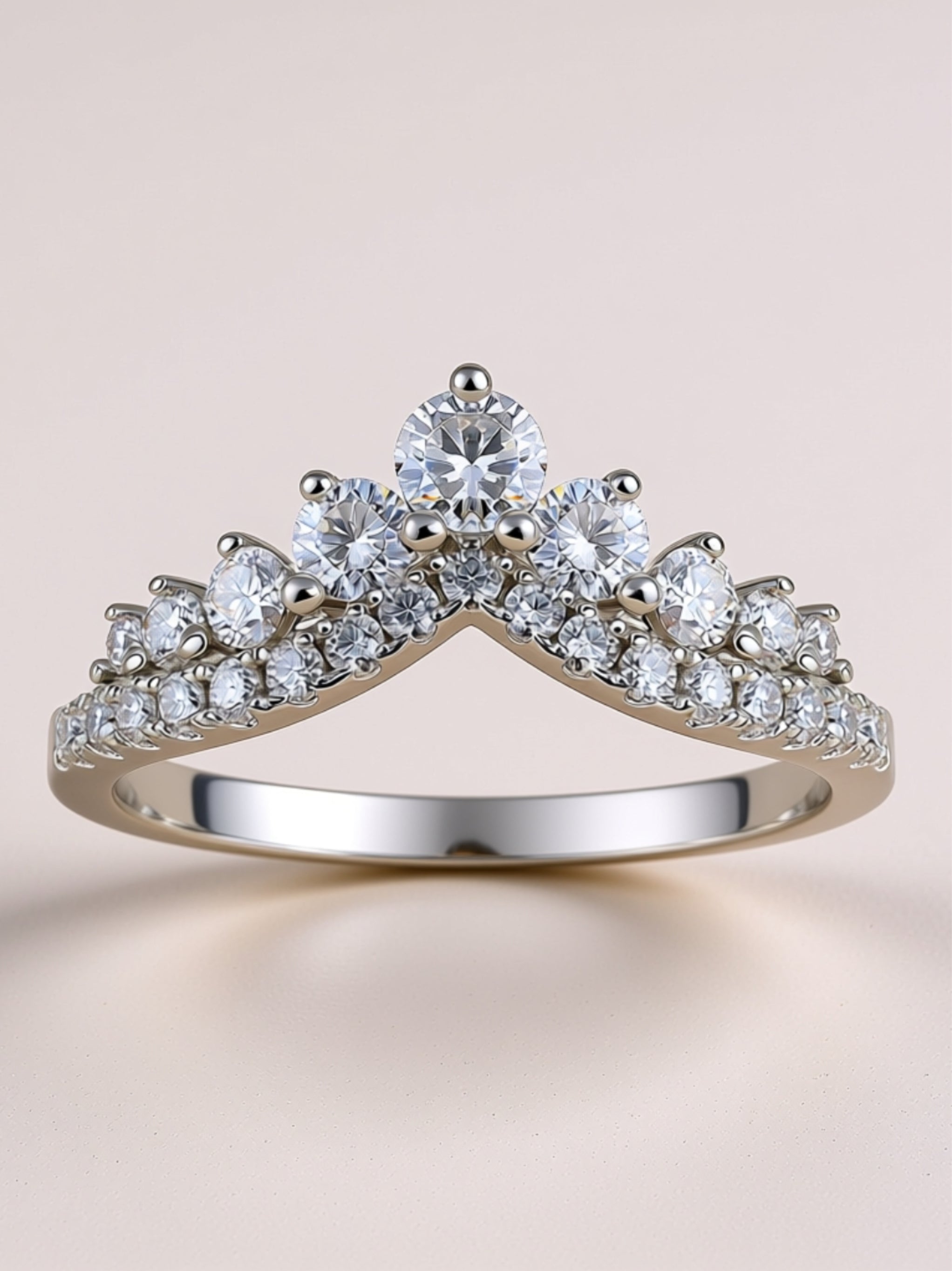 Tiara Moissanite Crown Ring