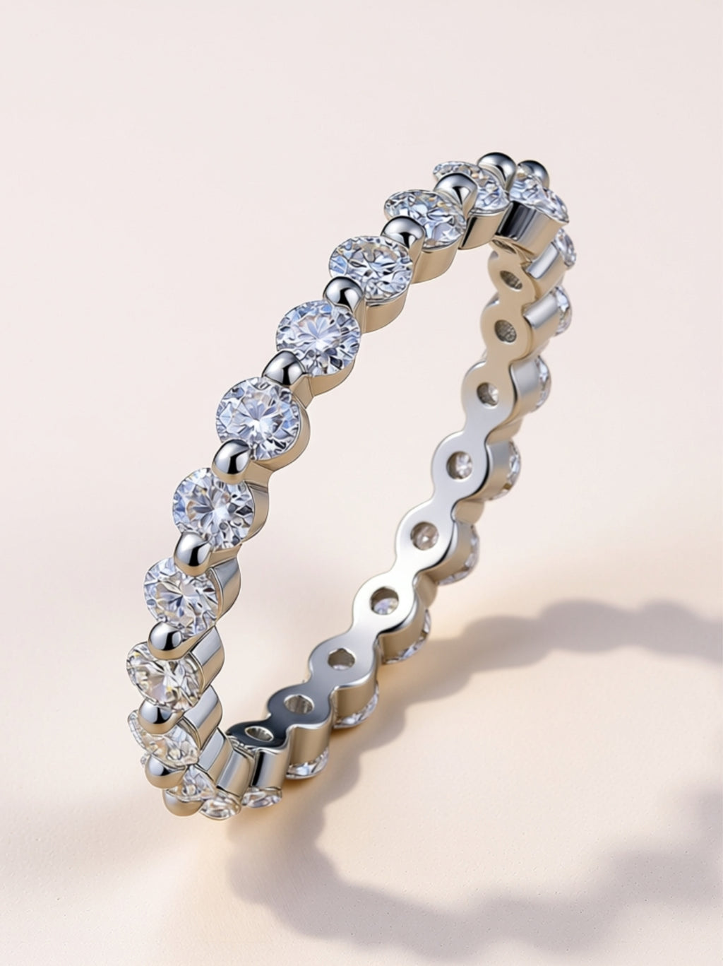 Dainty Moissanite Eternity Band