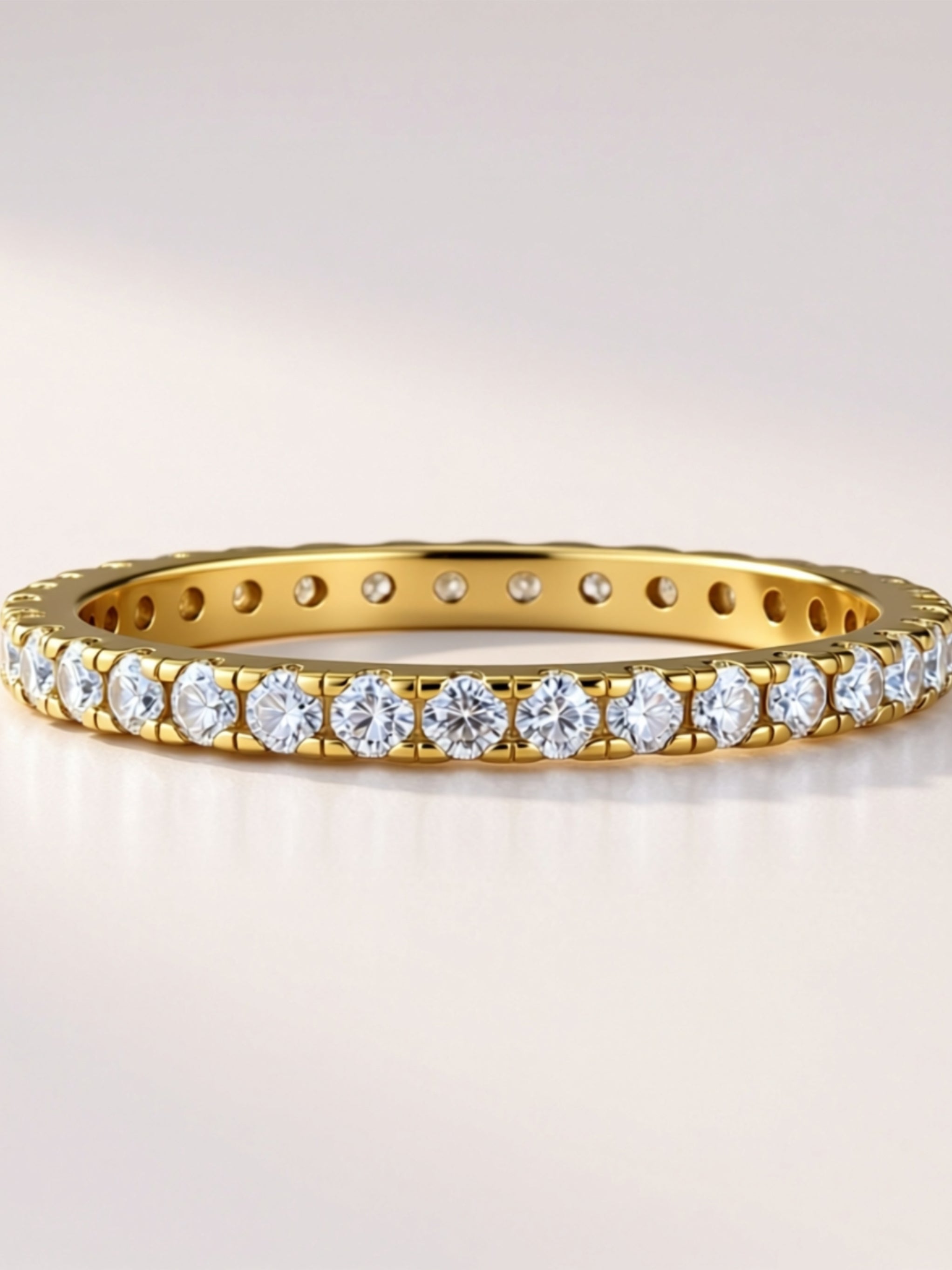 Dainty Moissanite Eternity Band