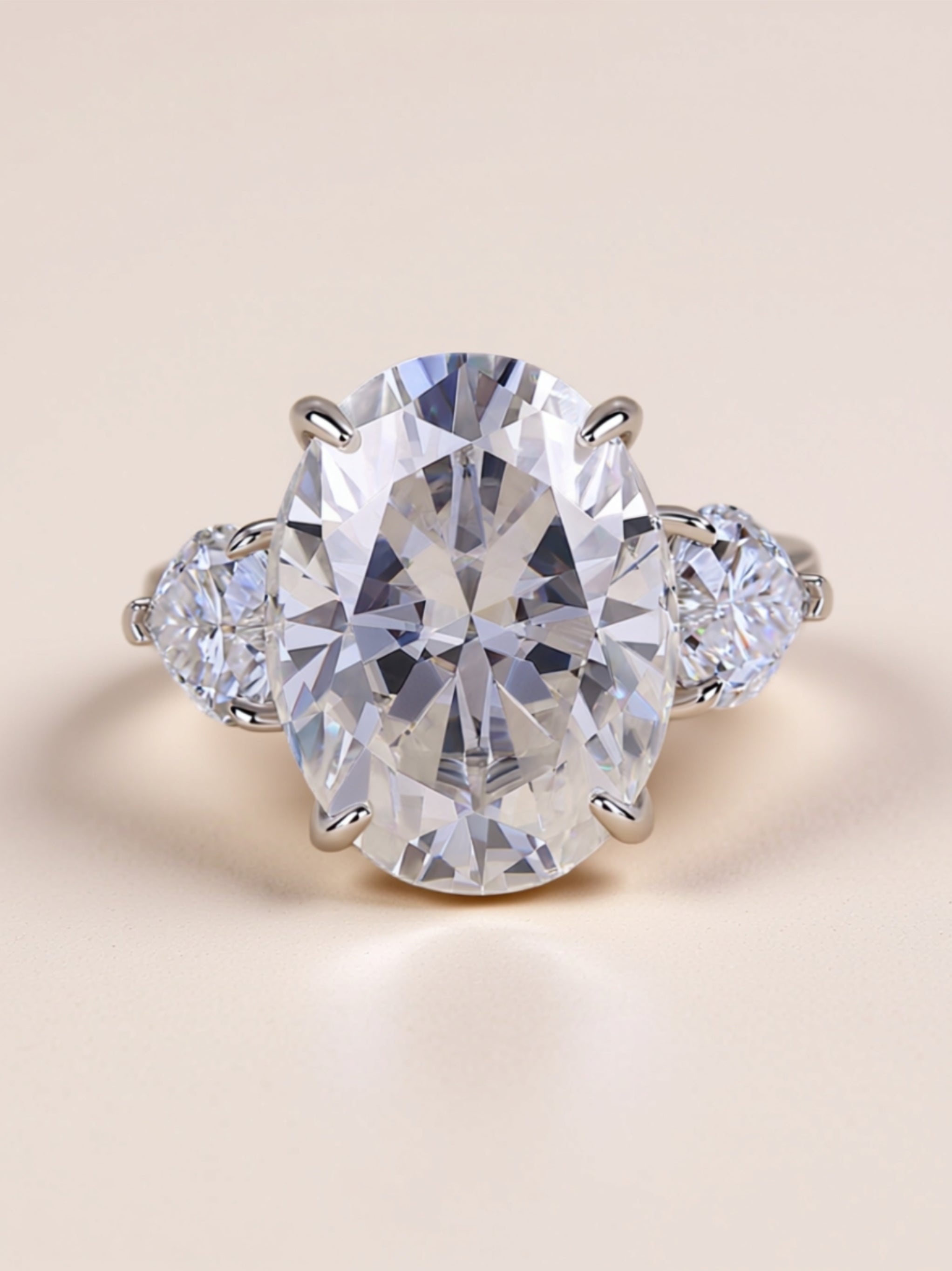 Egg‑Shaped Moissanite Ring