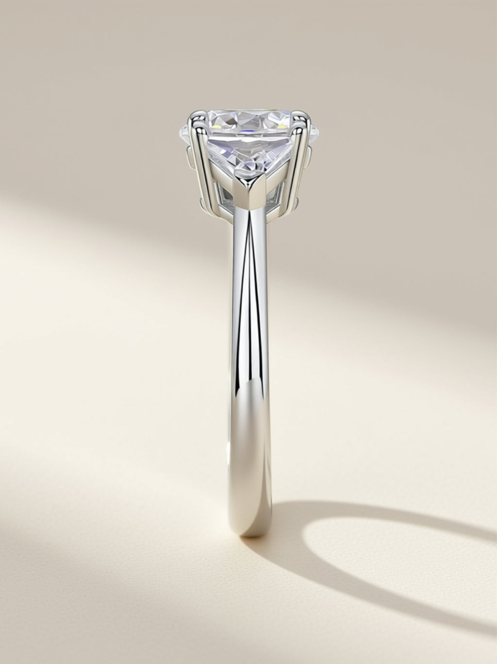 2 Carat Three‑Stone Moissanite Engagement Ring