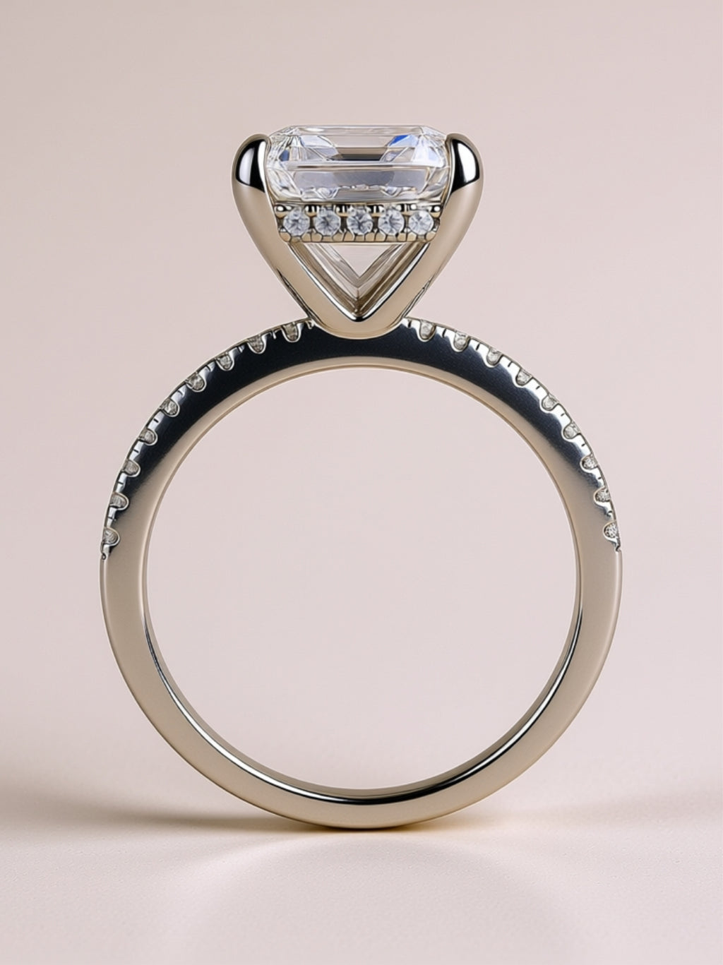 Emerald‑Cut Moissanite Engagement Ring