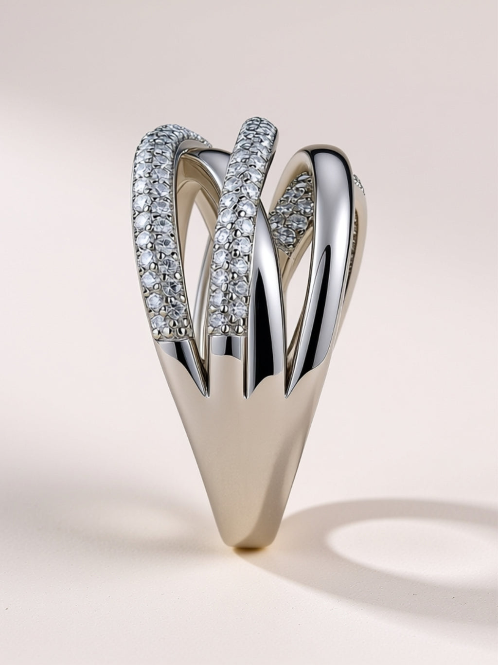 Crisscross Moissanite Band Ring