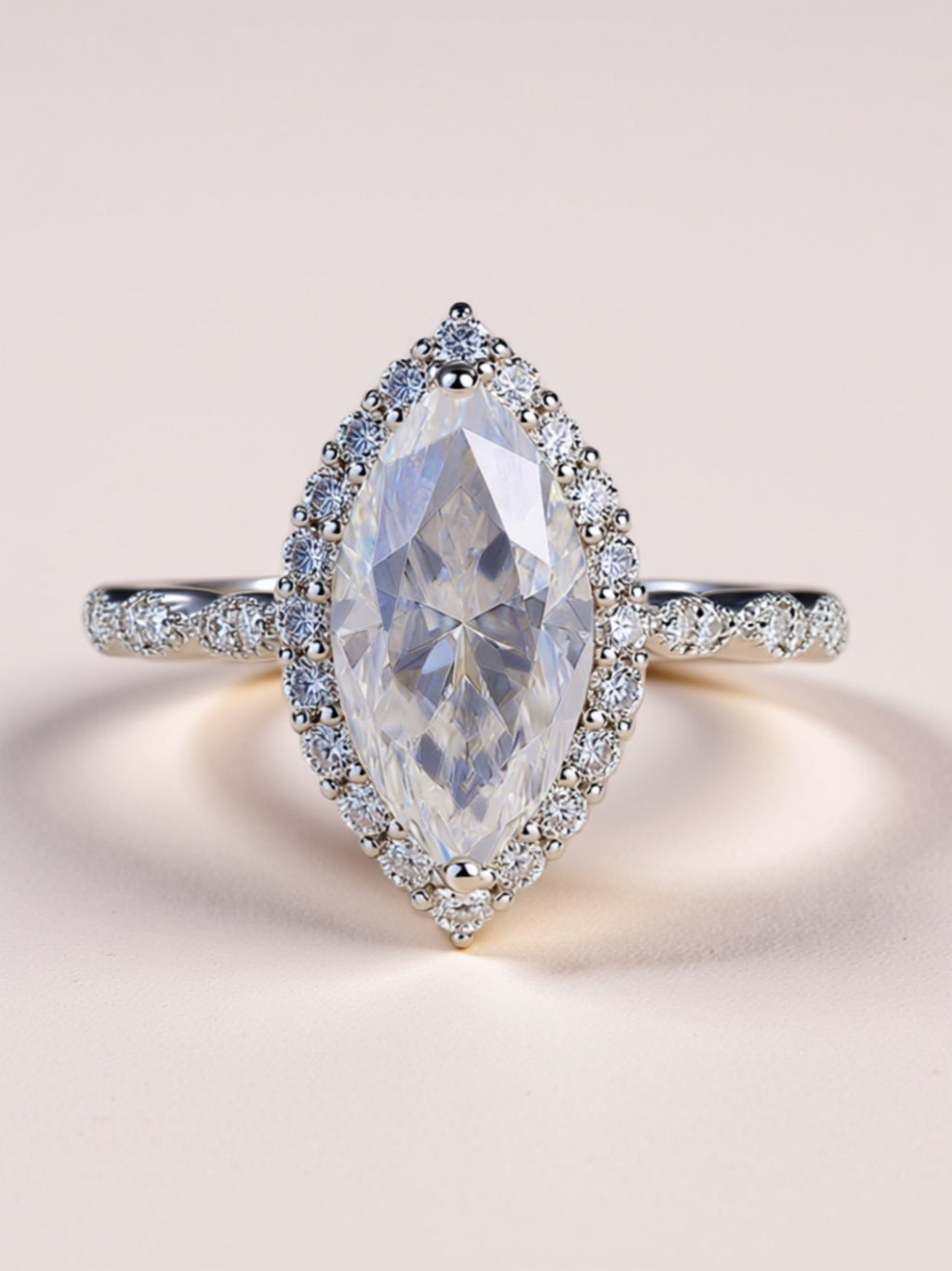 Marquise Moissanite Engagement Ring