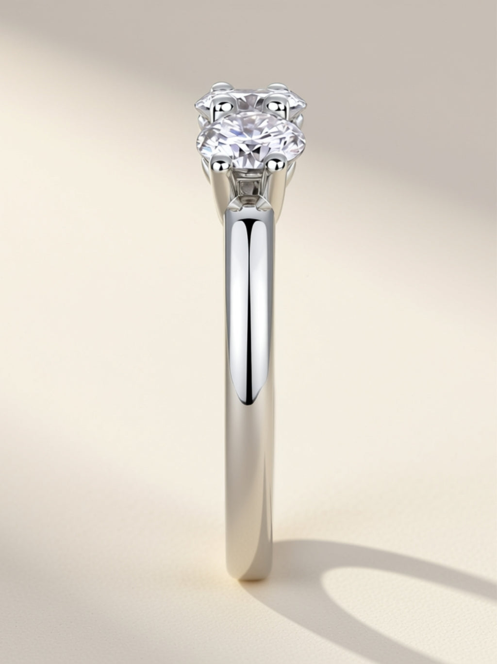 S925 Three‑Stone Moissanite Ring
