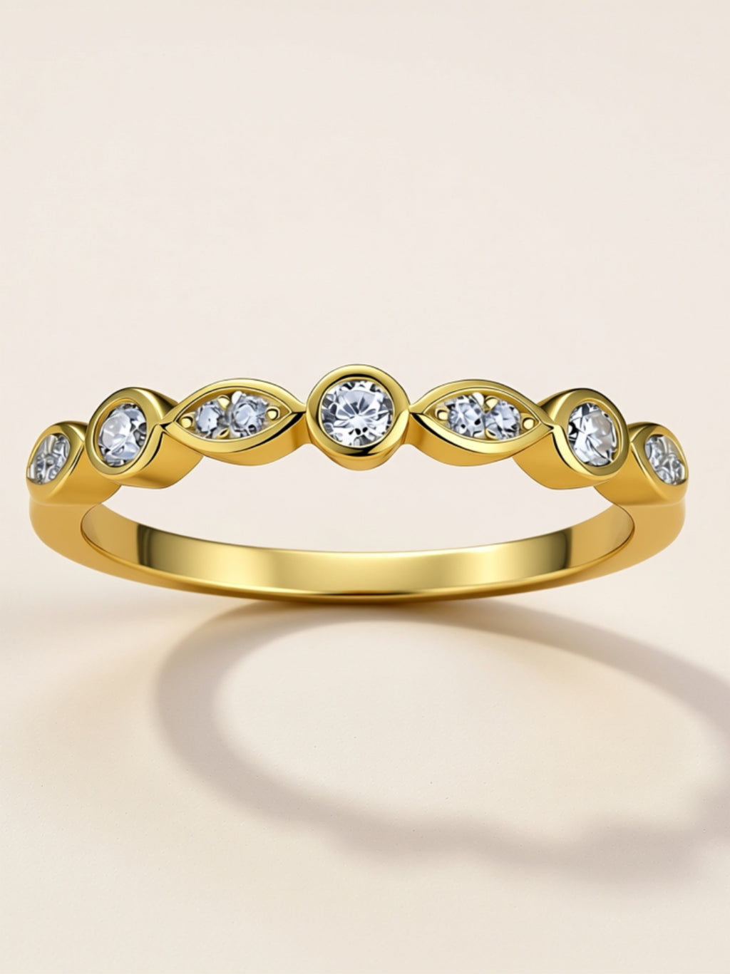Vintage Marquise & Round Moissanite Band