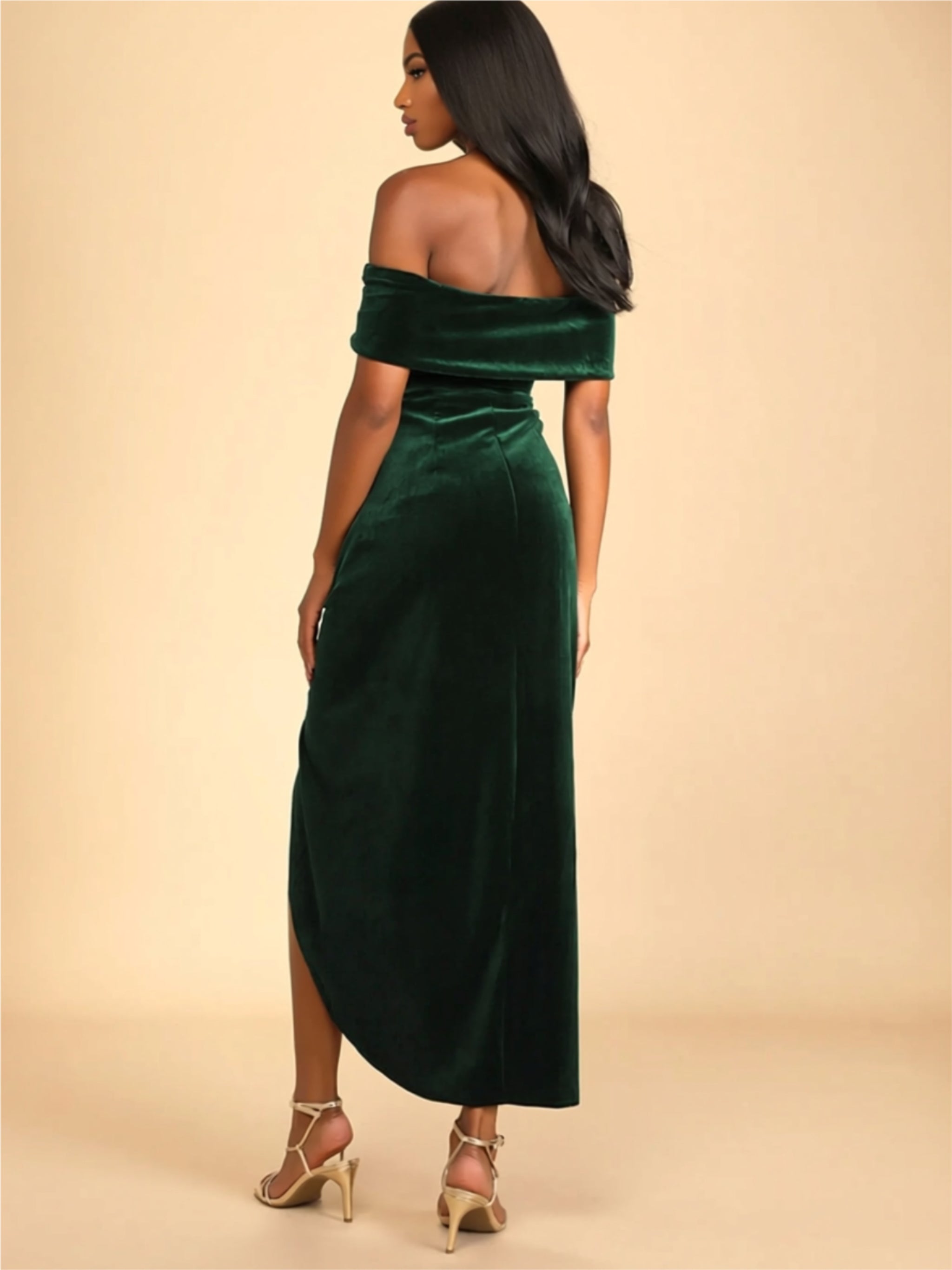 Black Maxi Bodycon Dress with Contrast Trim