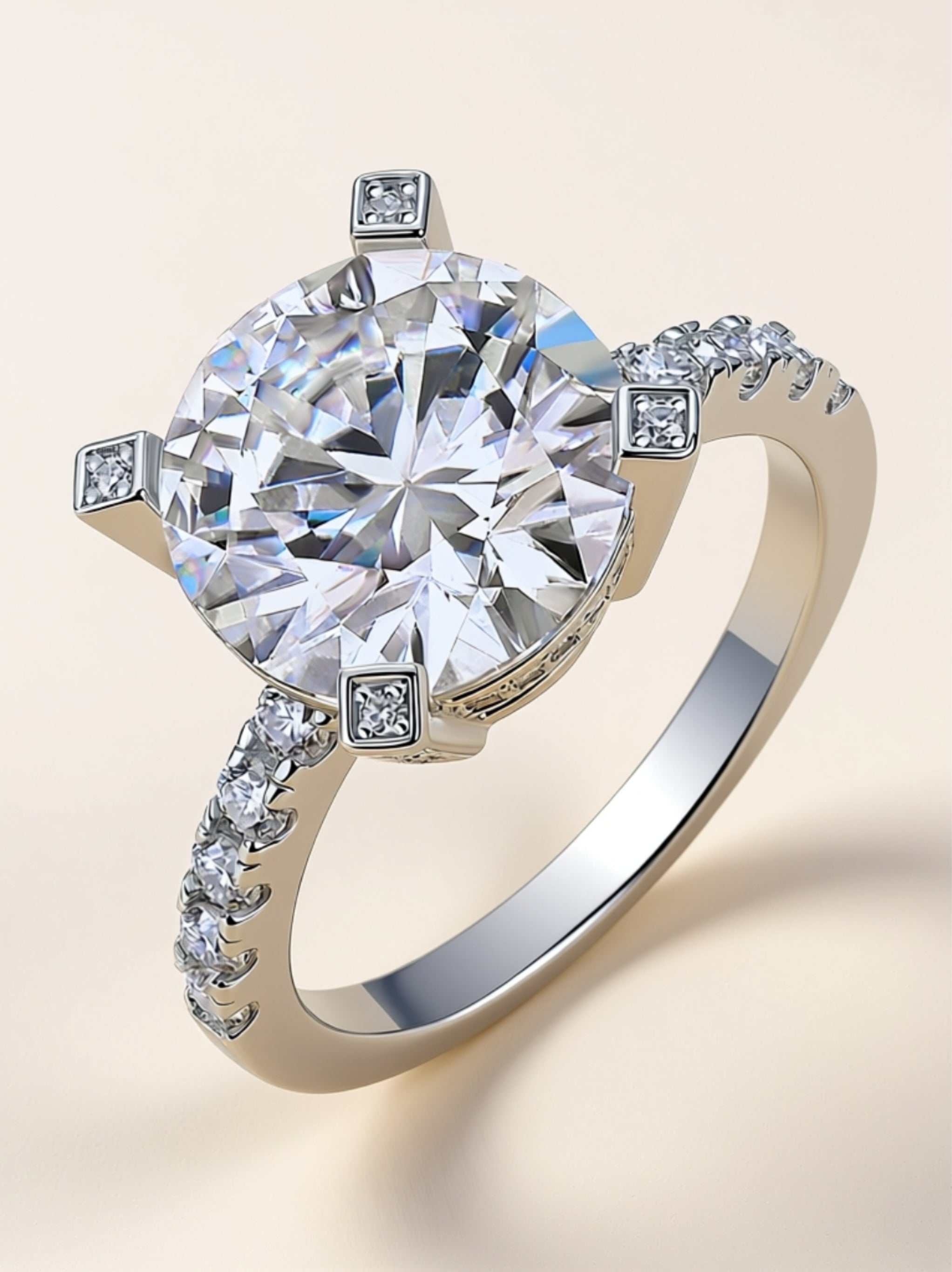 5 Carat Moissanite Solitaire Ring