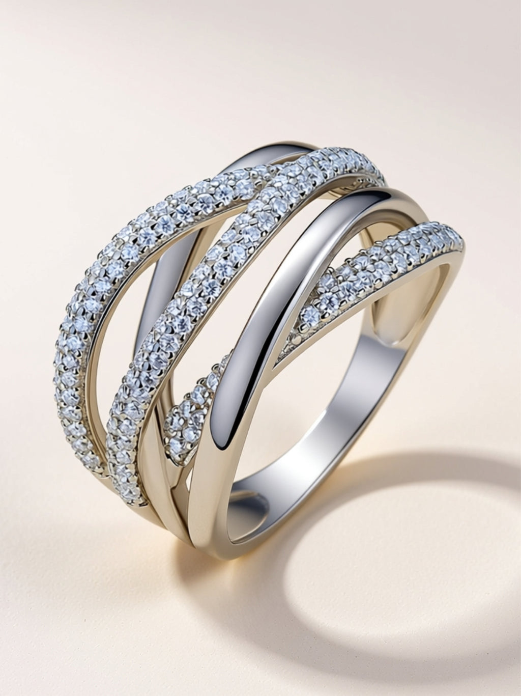 Crisscross Moissanite Band Ring