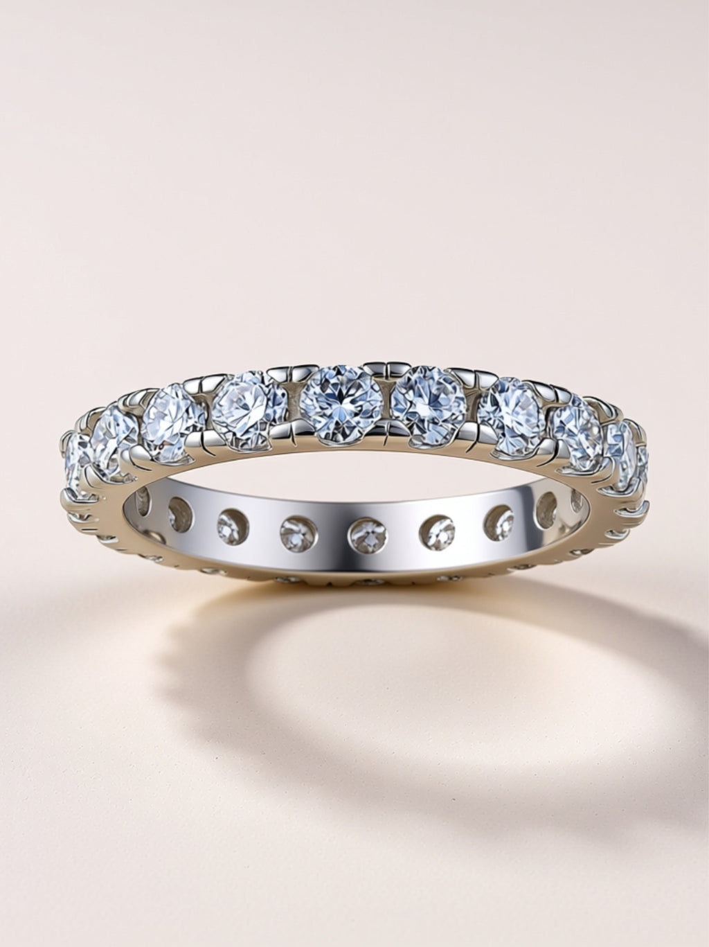 Moissanite Eternity Band – Full Round‑Cut Band in S925 Sterling Silver
