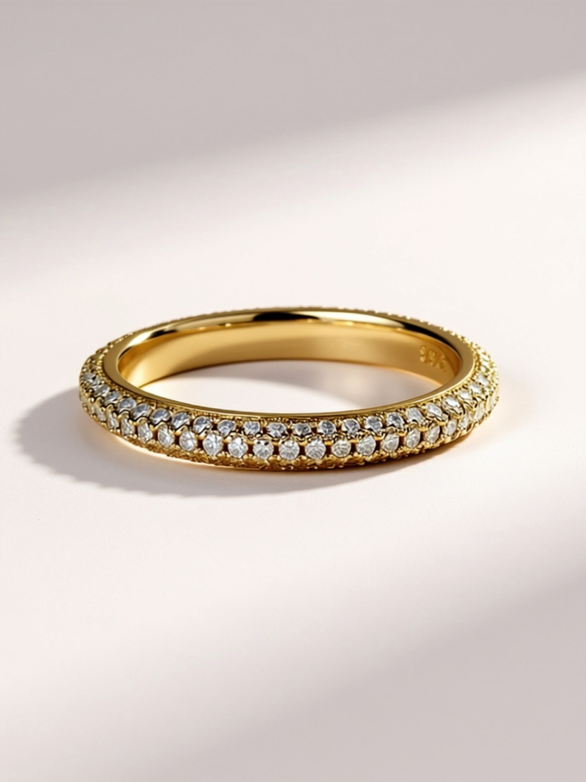 Dainty Micro‑Pavé Moissanite Band
