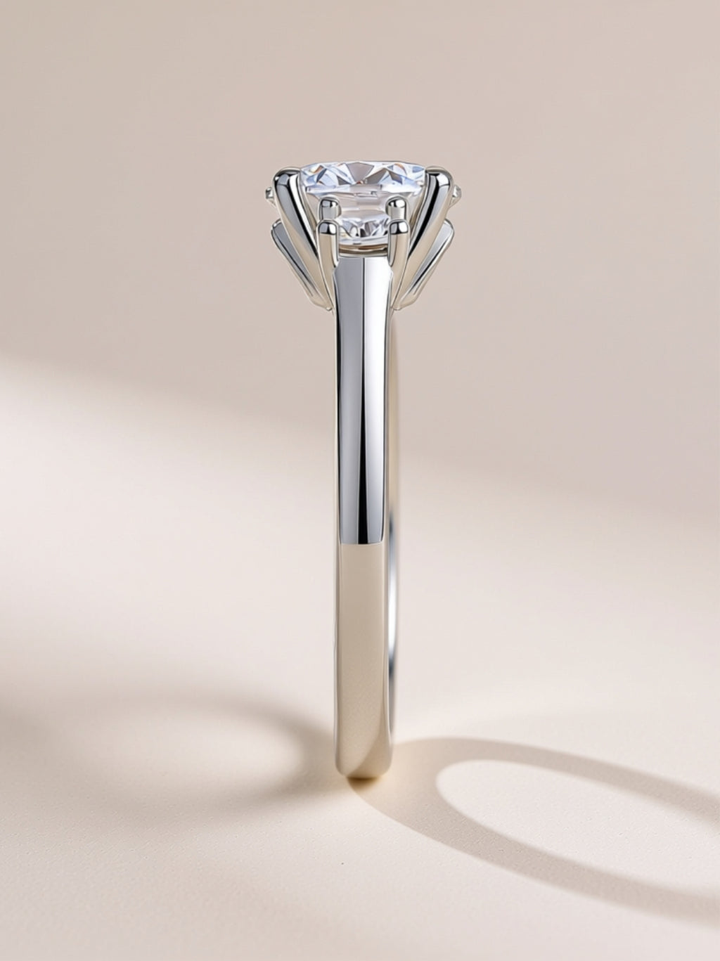 2CT Three‑Stone Moissanite Engagement Ring