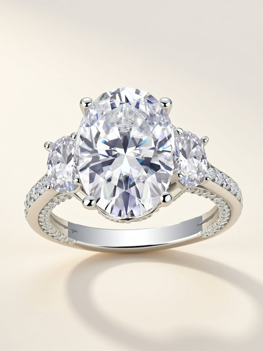 Egg‑Shaped Moissanite Engagement Ring