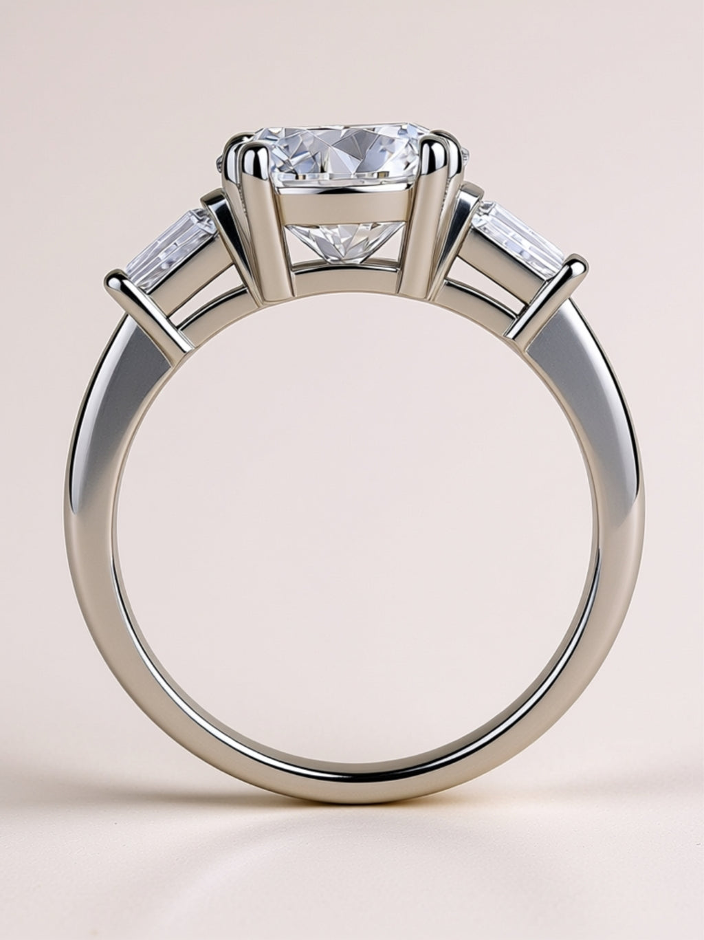 3 Carat Moissanite Three‑Stone Engagement Ring