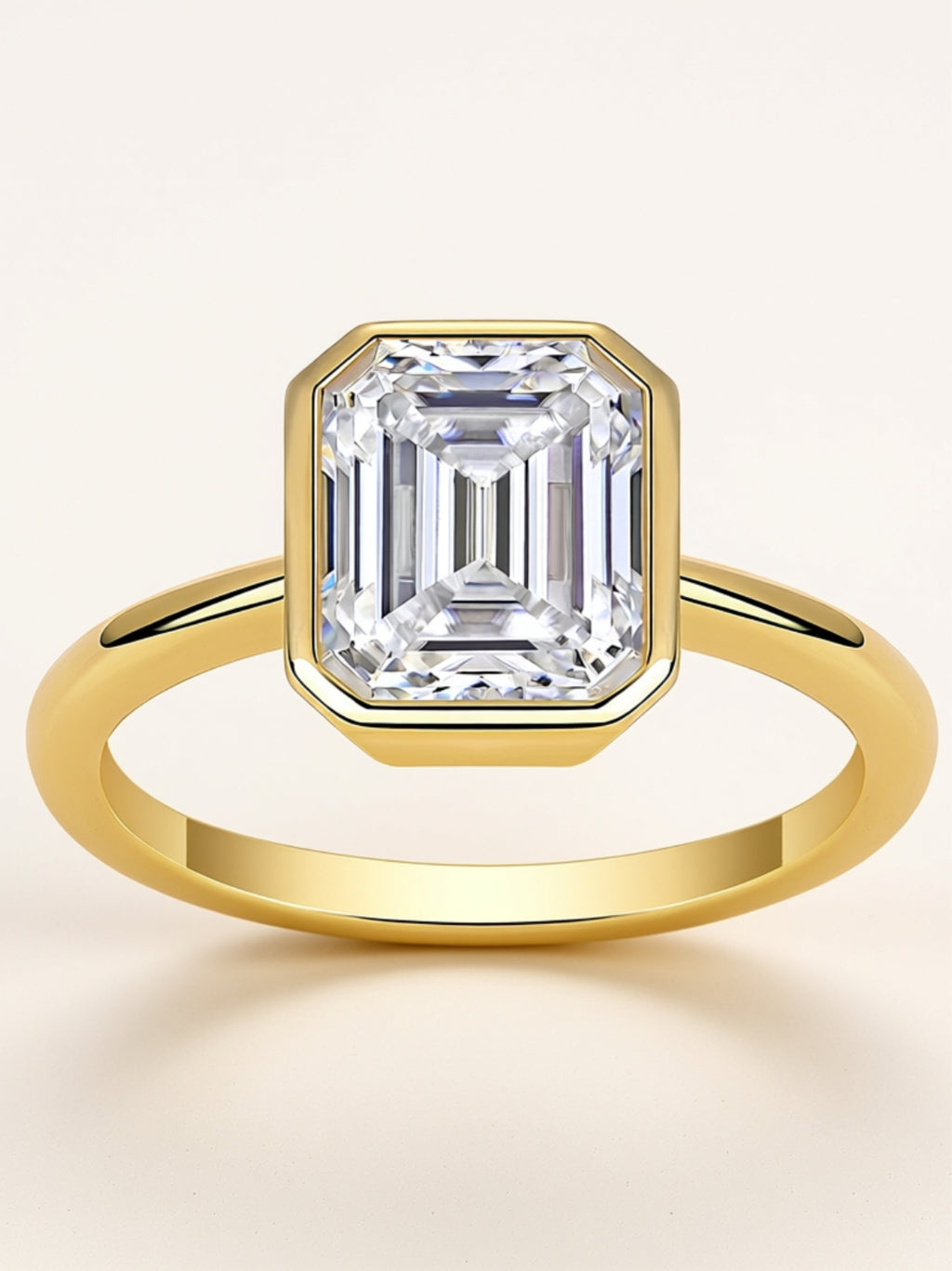 Octagonal Moissanite Gold Ring