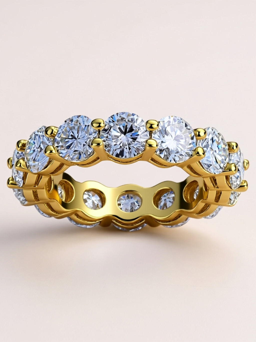 Large Round‑Cut Moissanite Eternity Band