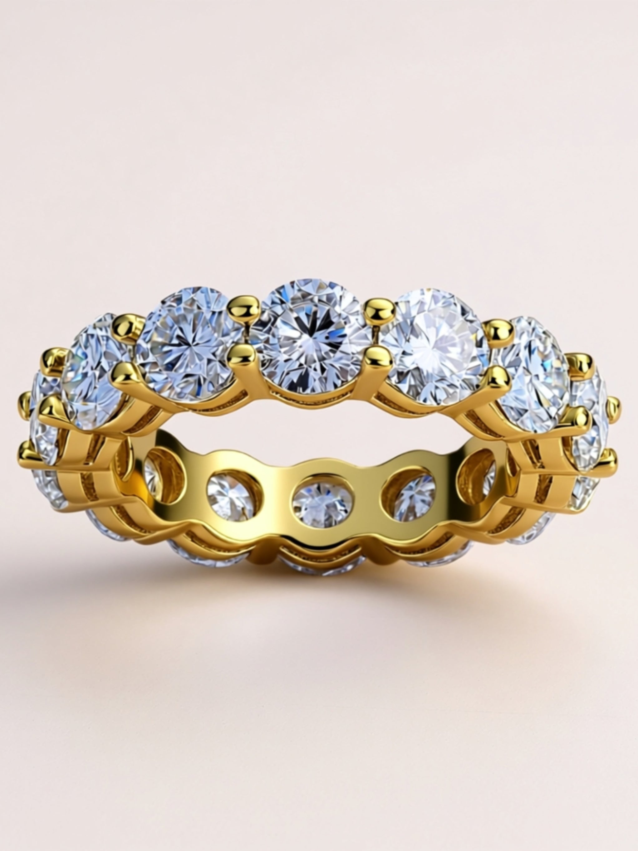 Large Round‑Cut Moissanite Eternity Band