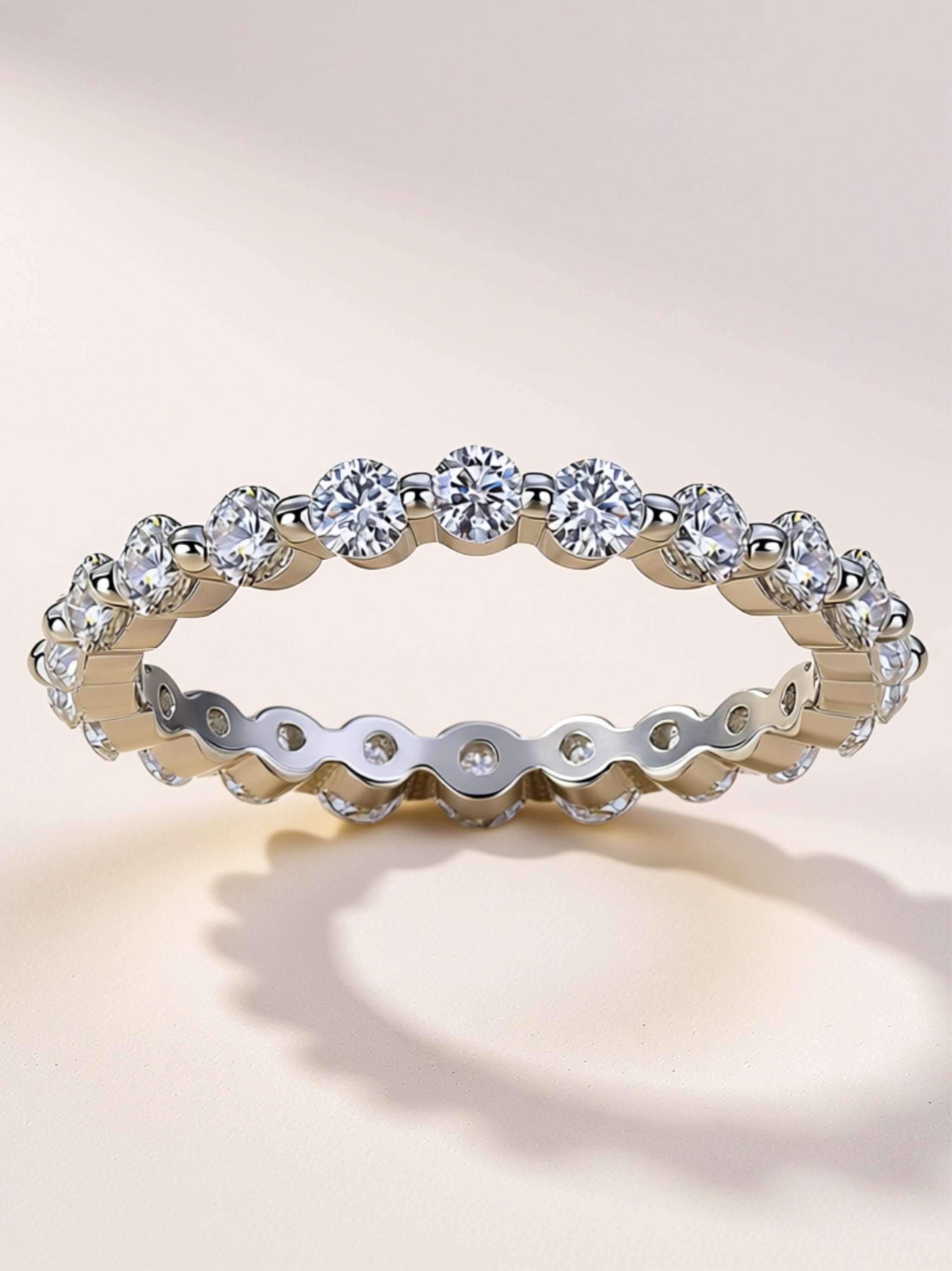 Dainty Moissanite Eternity Band