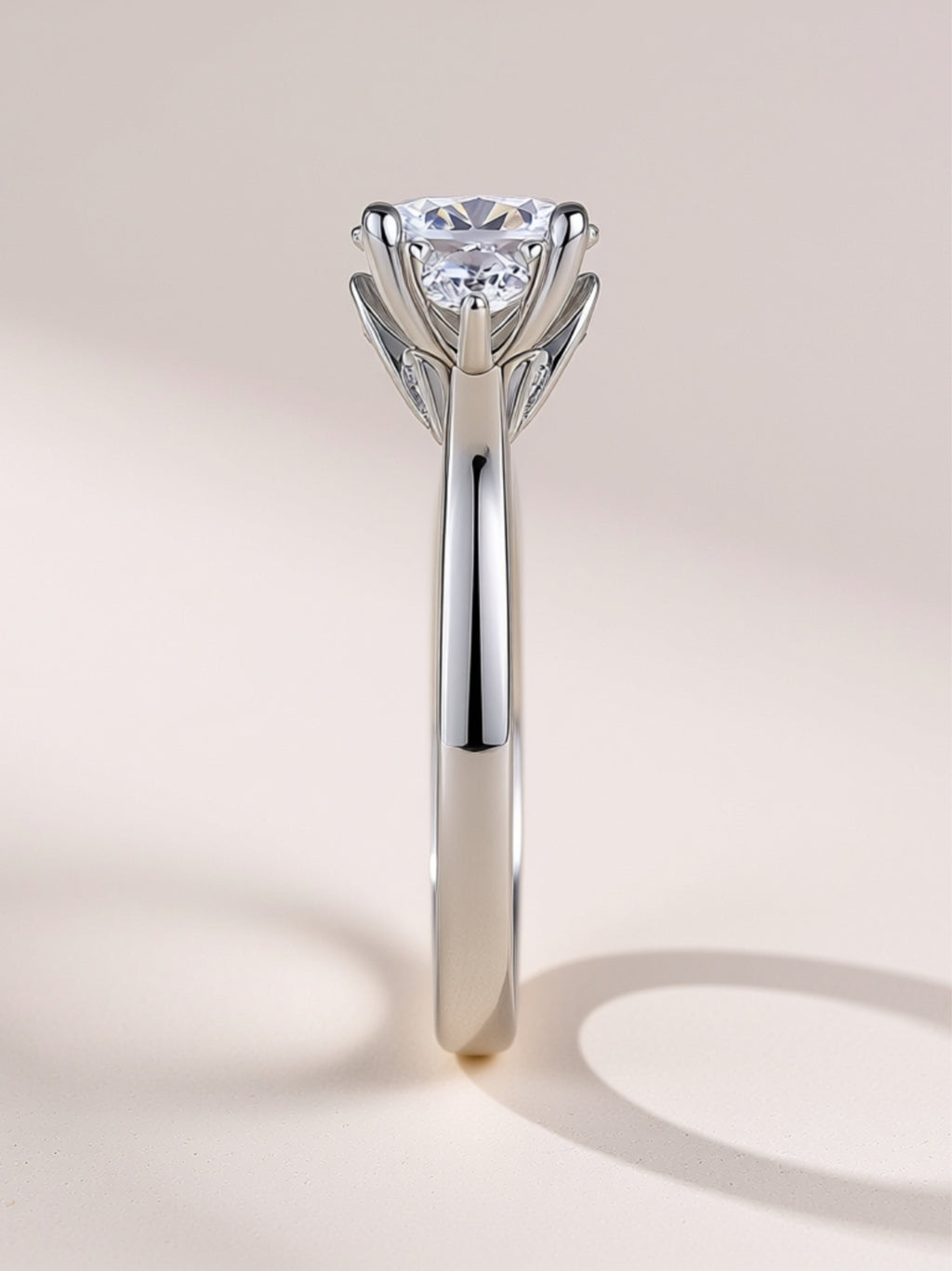 2 Carat Three‑Stone Moissanite Engagement Ring