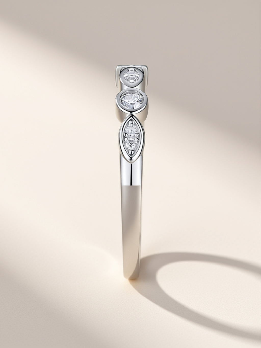 Vintage Marquise & Round Moissanite Band