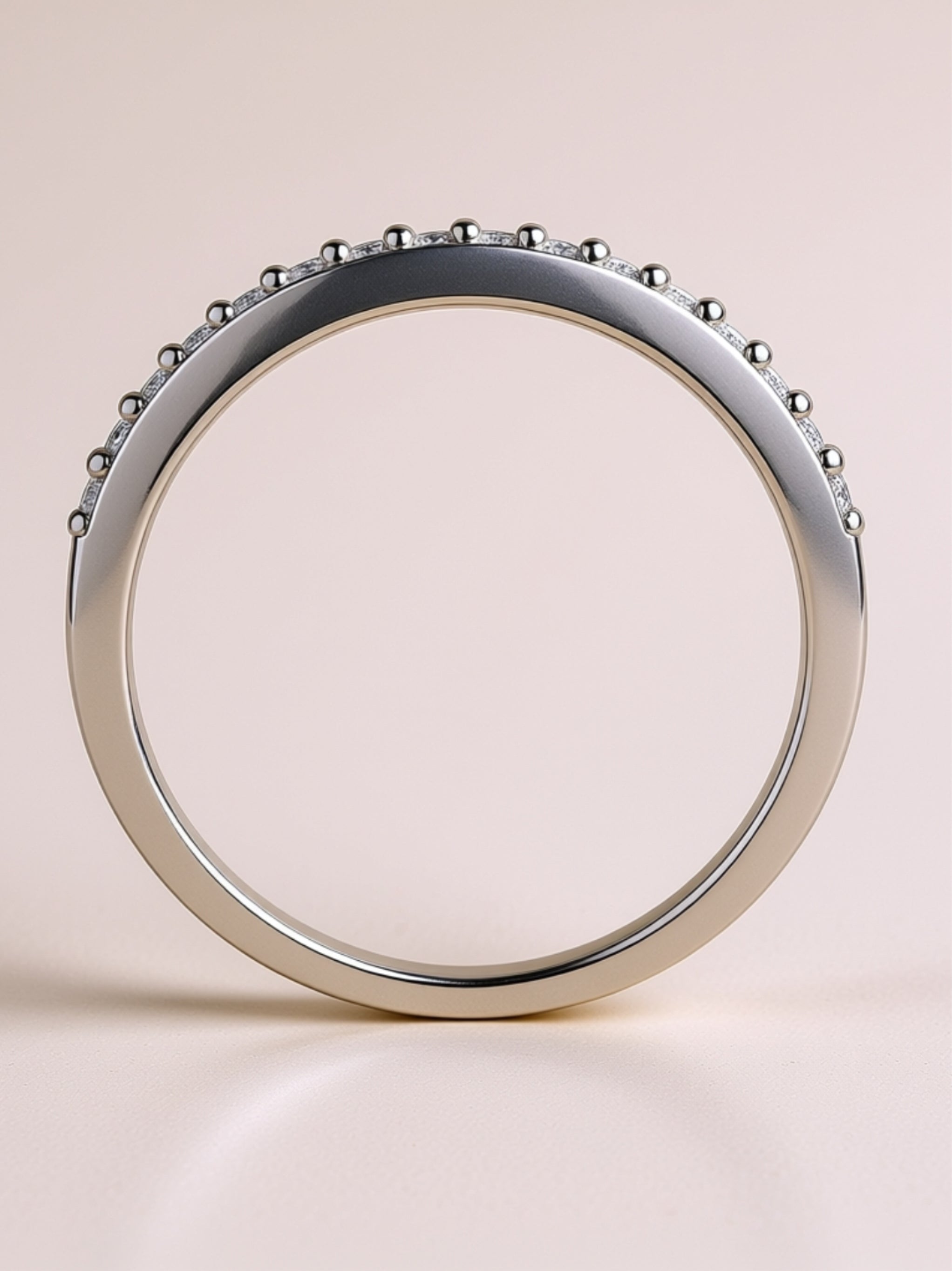 S925 Platinum‑Plated Double‑Row Moissanite Band