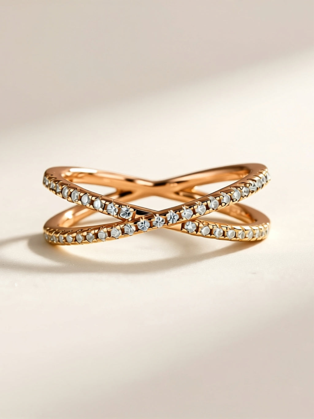 S925 Moissanite Crisscross Band