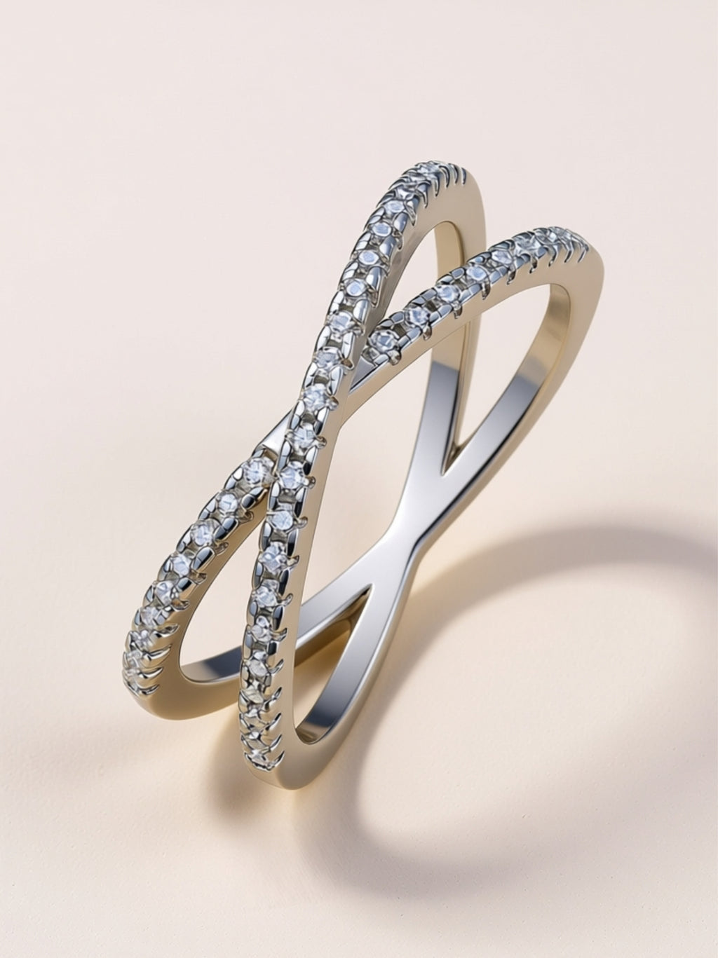 S925 Moissanite Crisscross Band