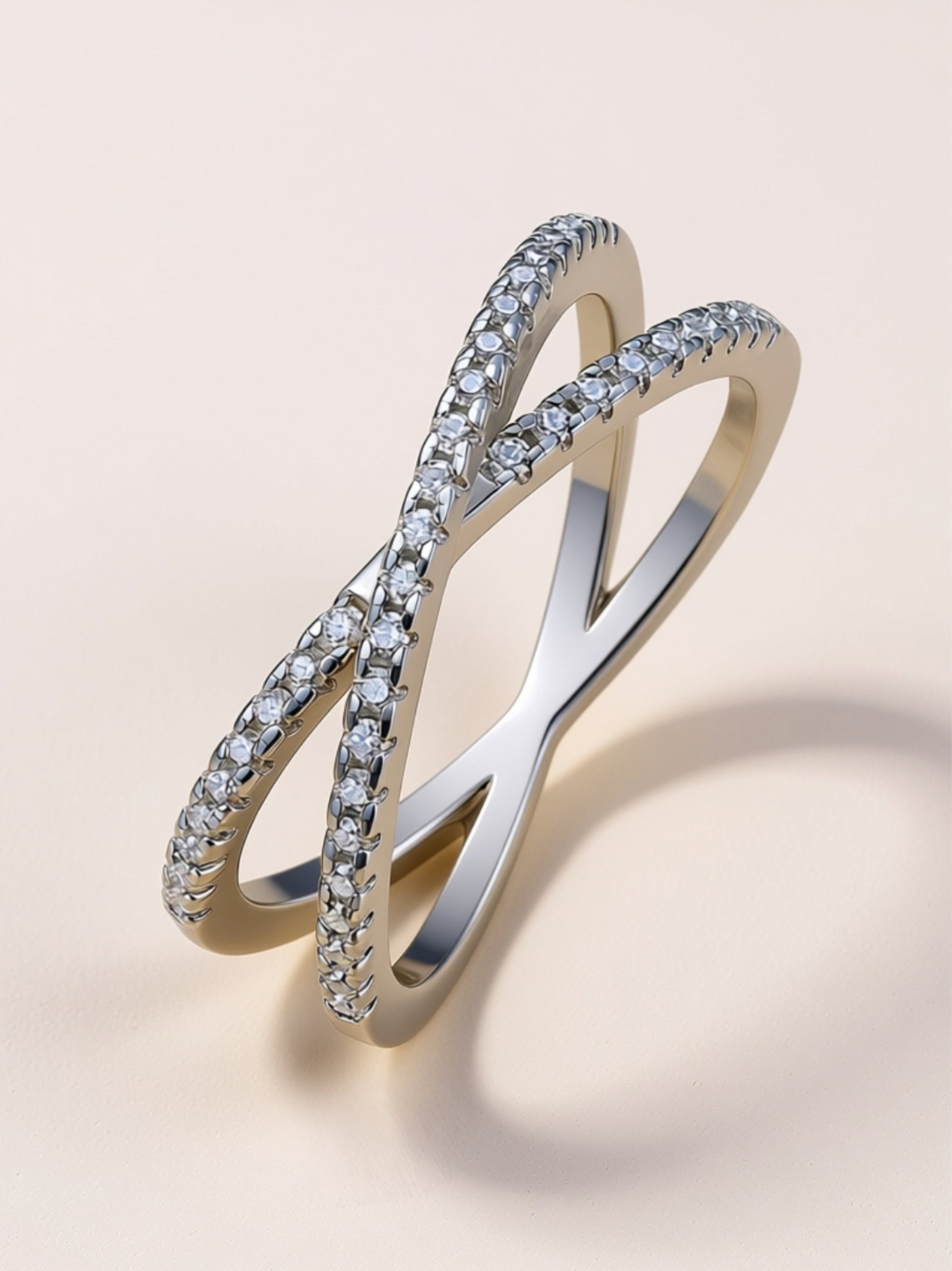 S925 Moissanite Crisscross Band