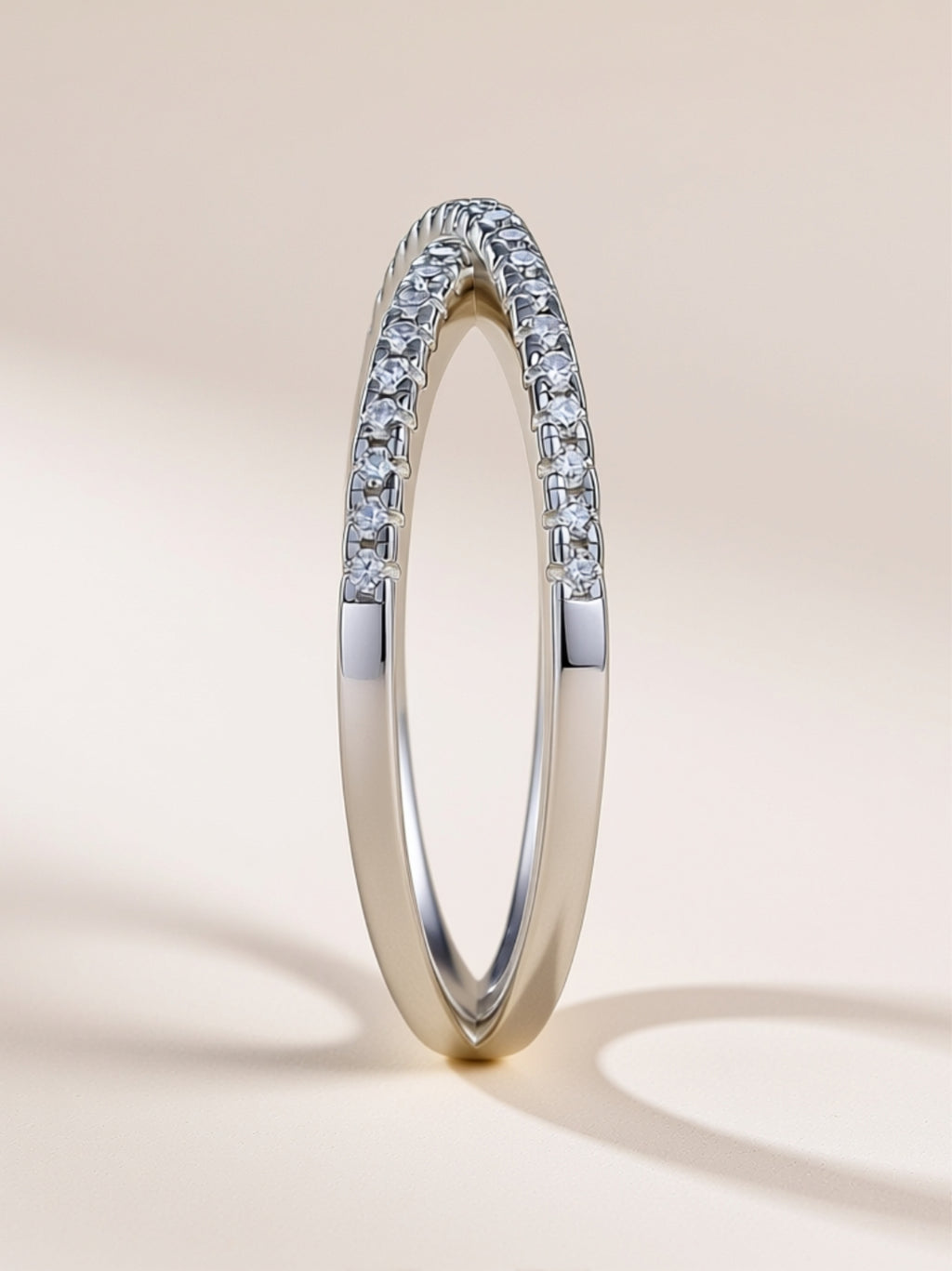 S925 Moissanite Crisscross Band