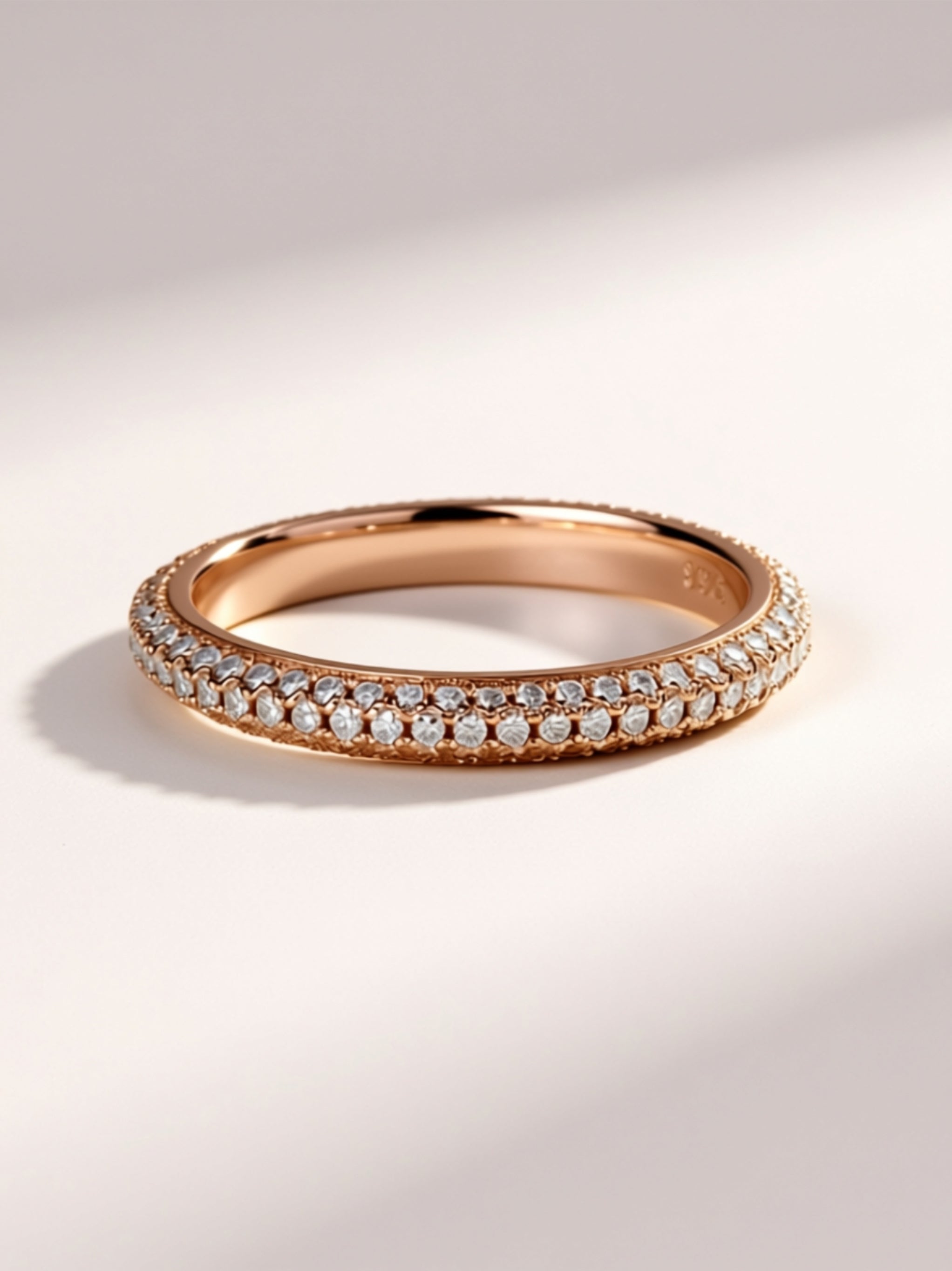 Dainty Micro‑Pavé Moissanite Band