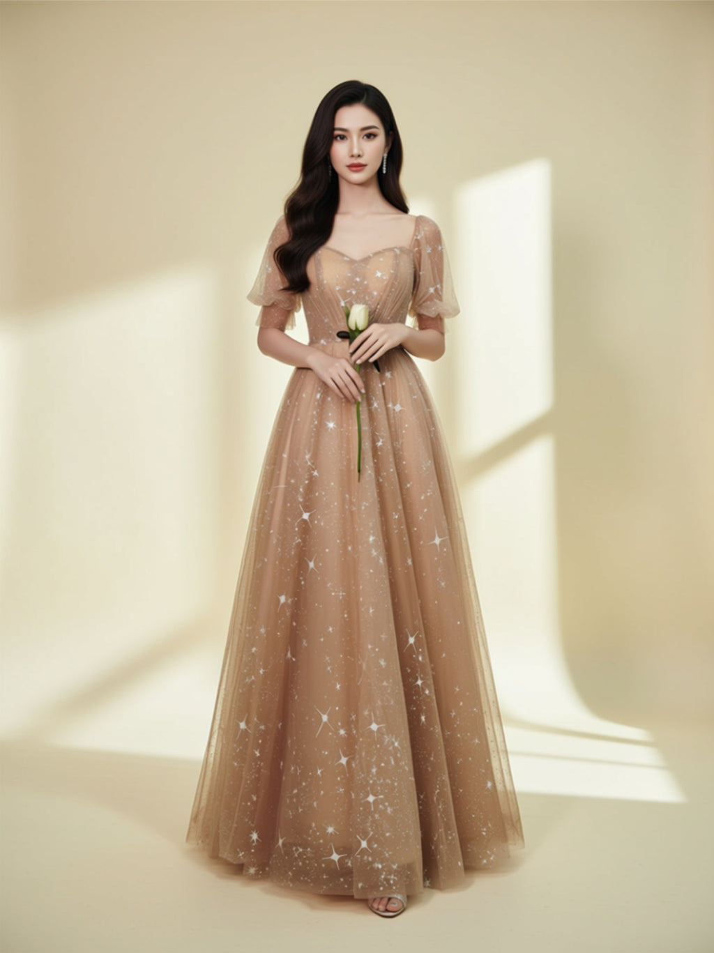 Sparkle Tulle A‑Line Evening Gown