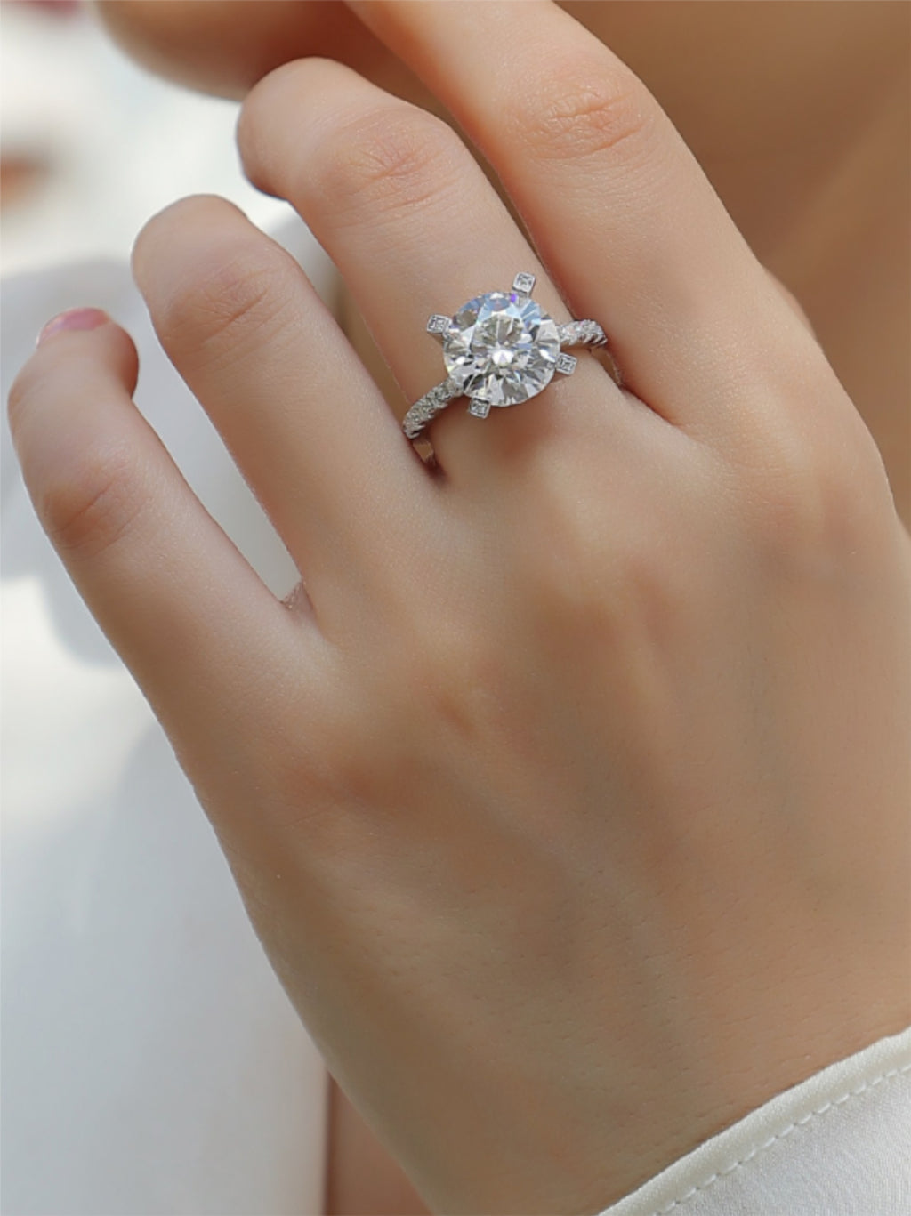 5 Carat Moissanite Solitaire Ring