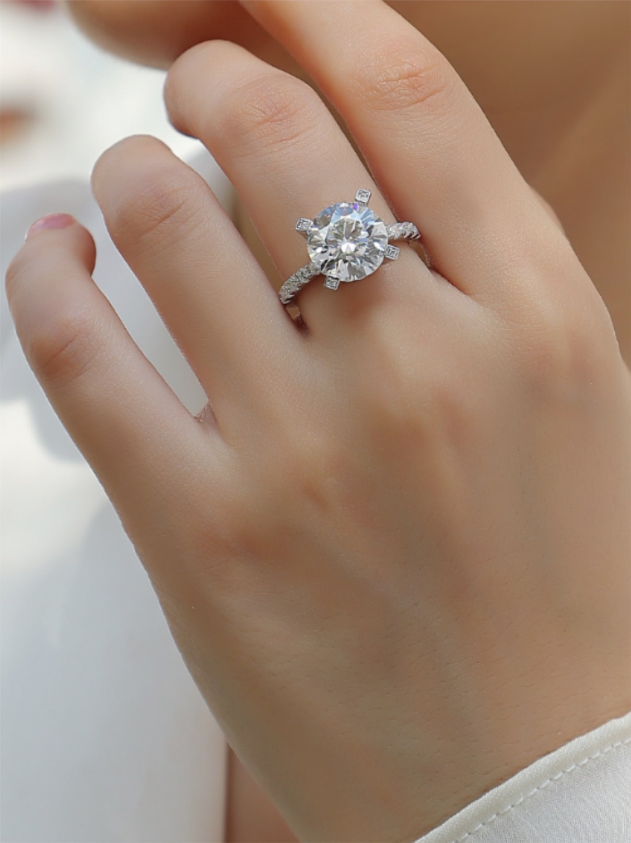 5 Carat Moissanite Solitaire Ring