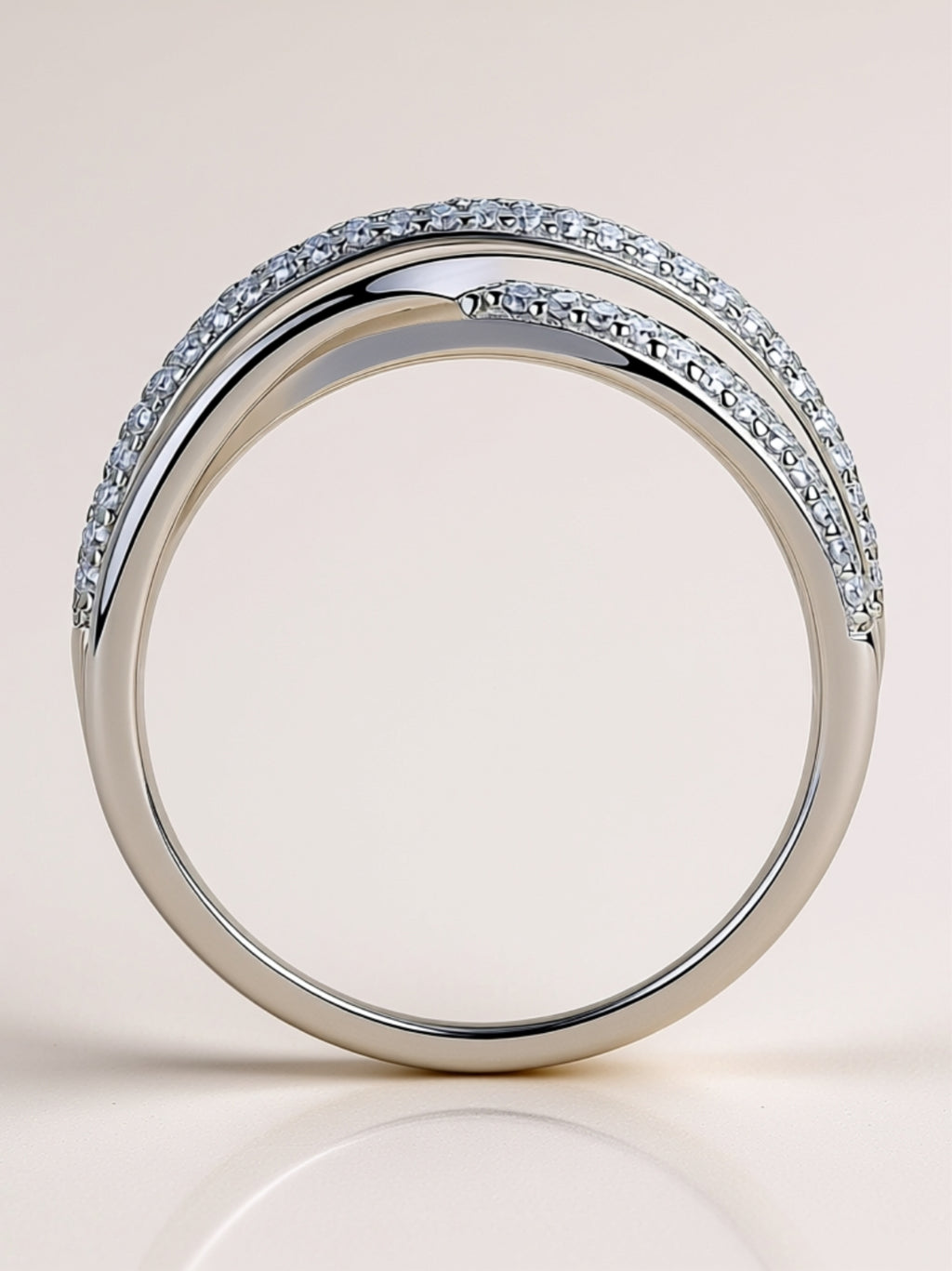 Crisscross Moissanite Band Ring