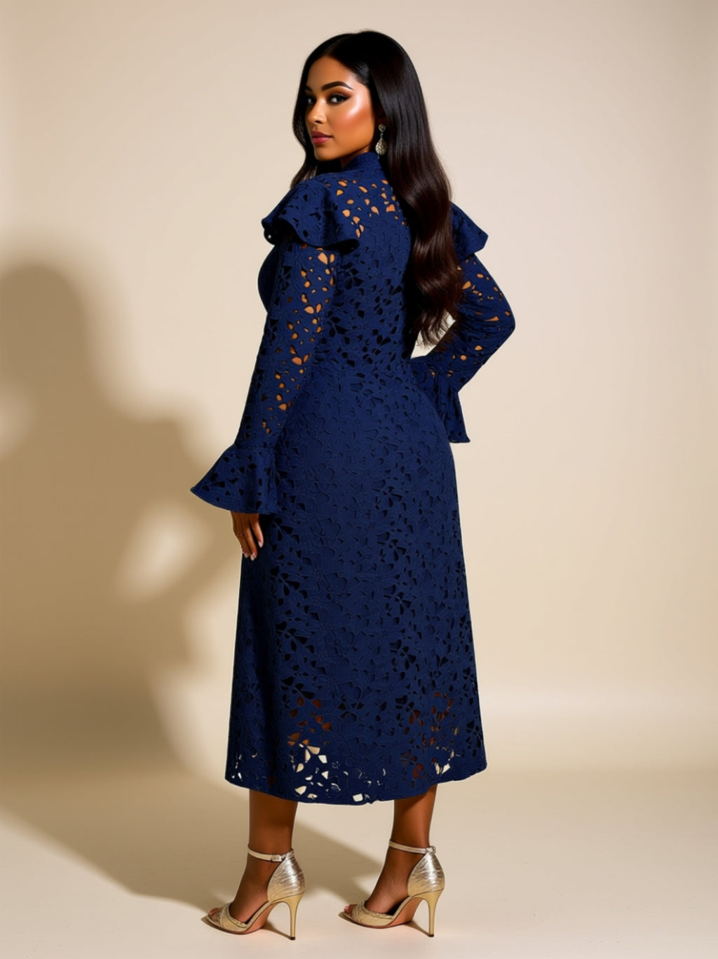 Two‑Piece Lace Midi Dress Set