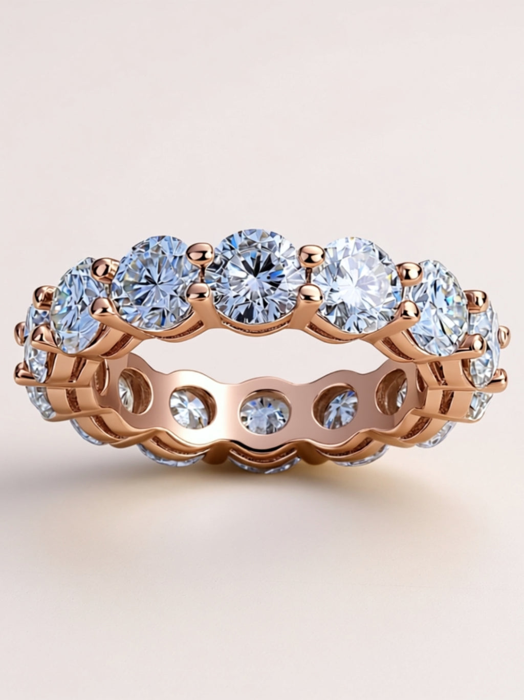 Large Round‑Cut Moissanite Eternity Band