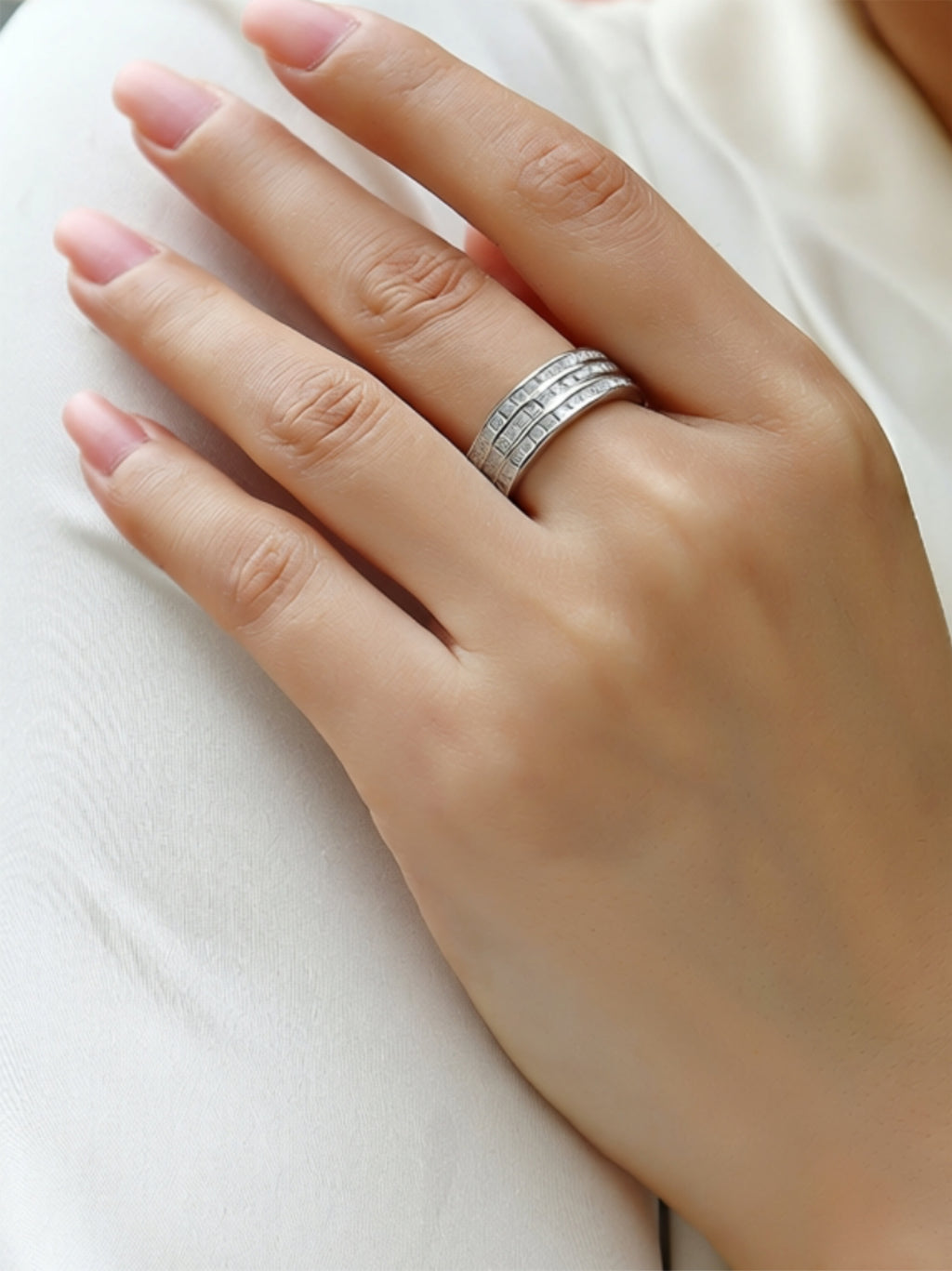 Triple‑Row Moissanite Ring Set