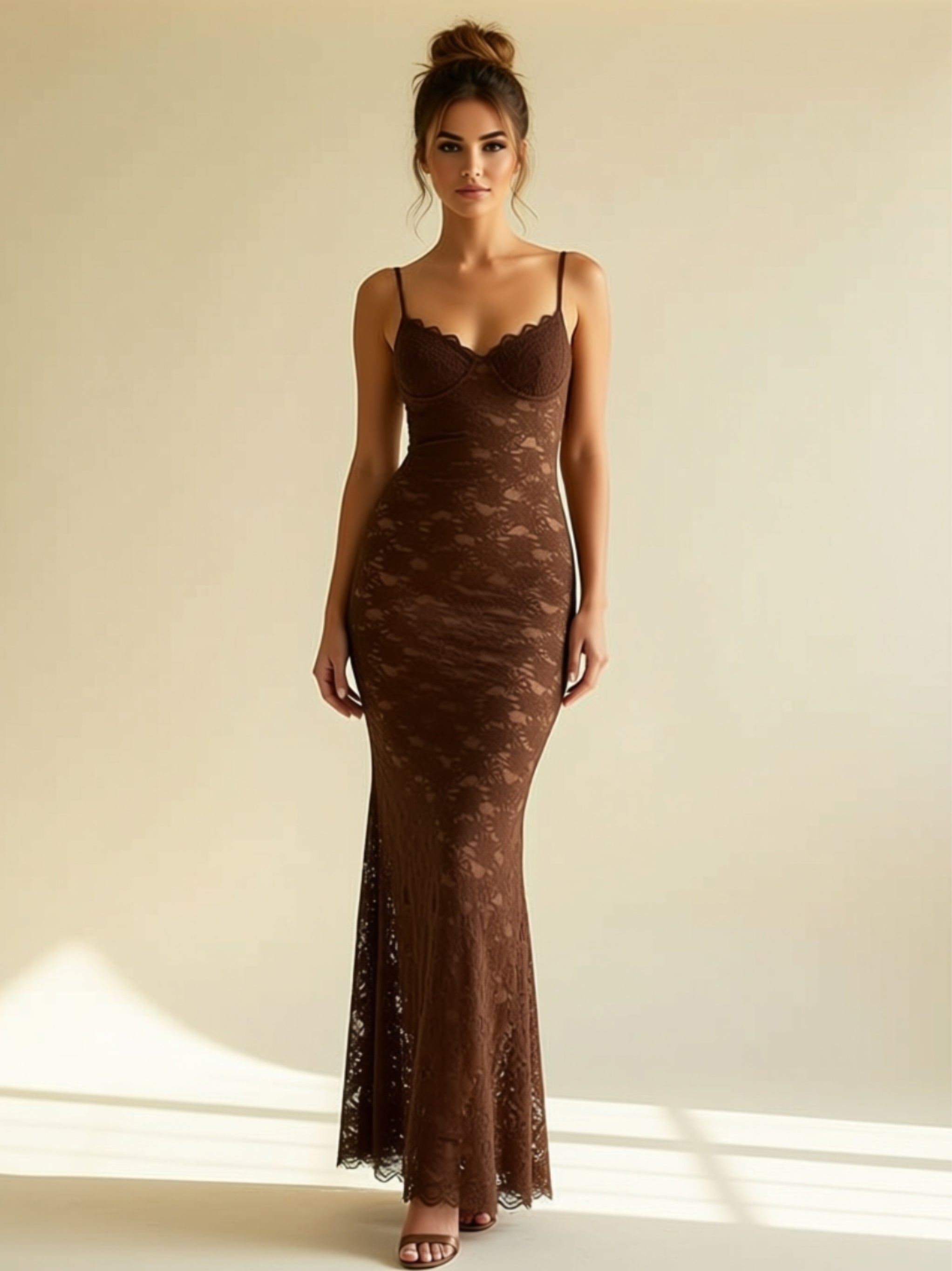 Sheer Lace Maxi Slip Dress