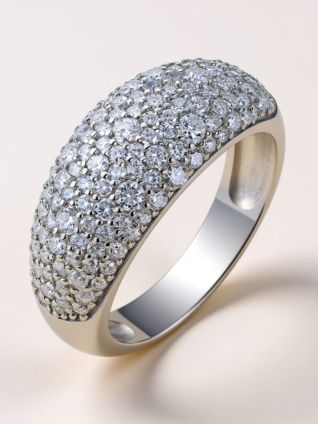Pavé Dome Moissanite Band Ring