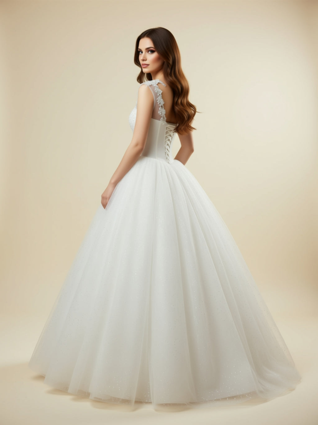 Lace Appliqué Ball Gown Wedding Dress
