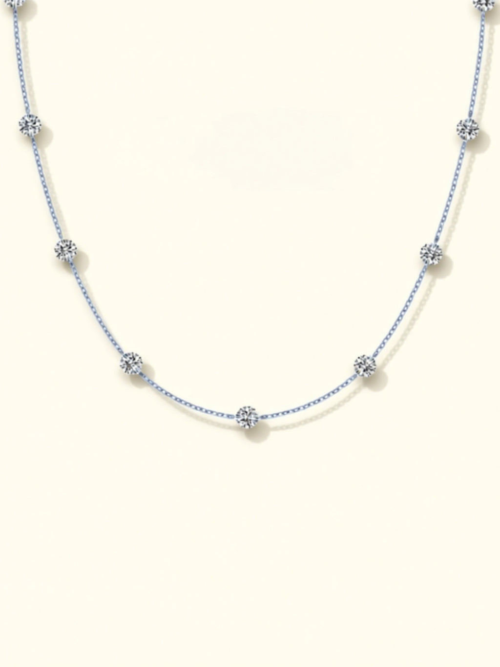 Dainty Round CZ Station Necklace