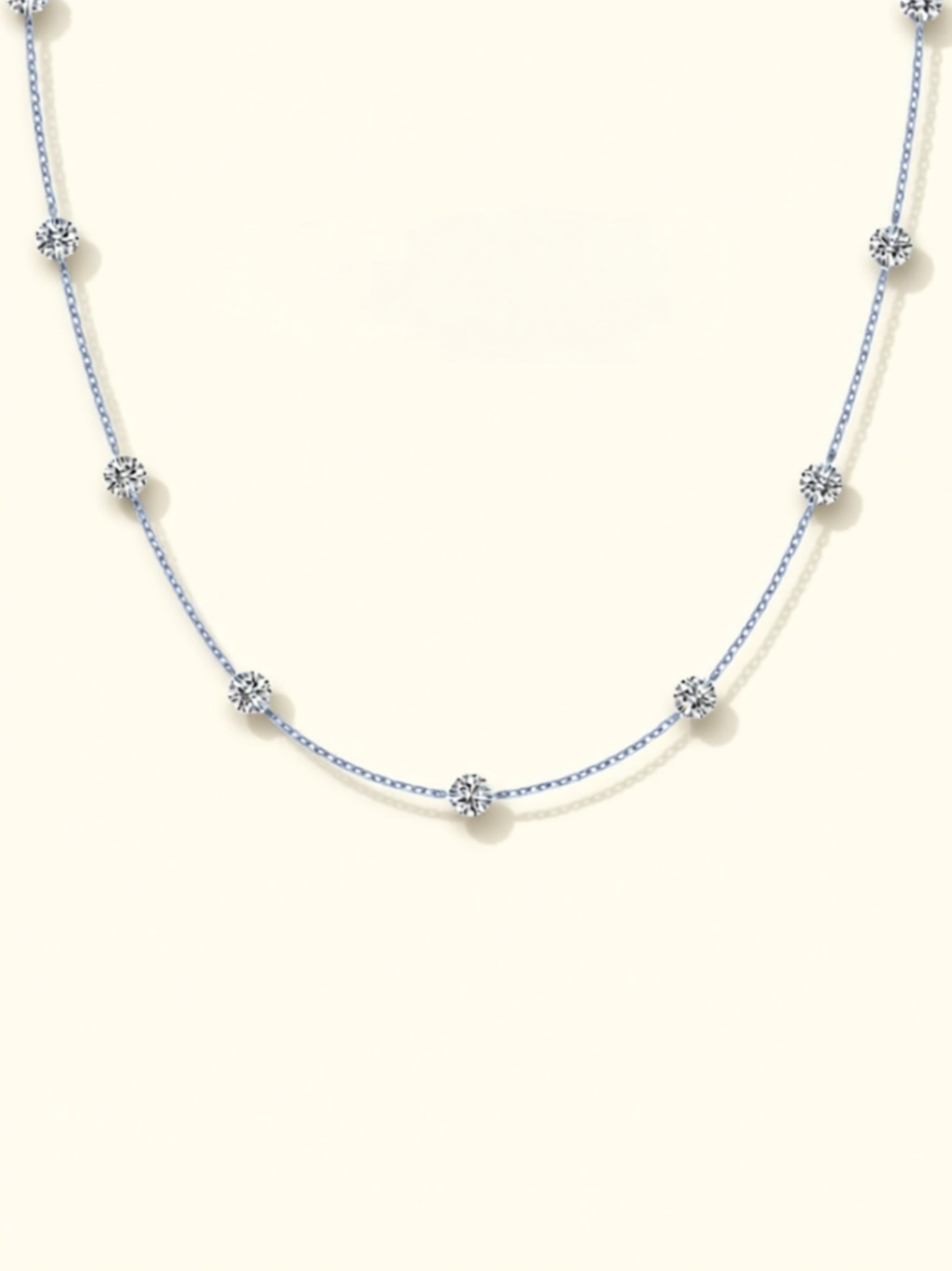Dainty Round CZ Station Necklace