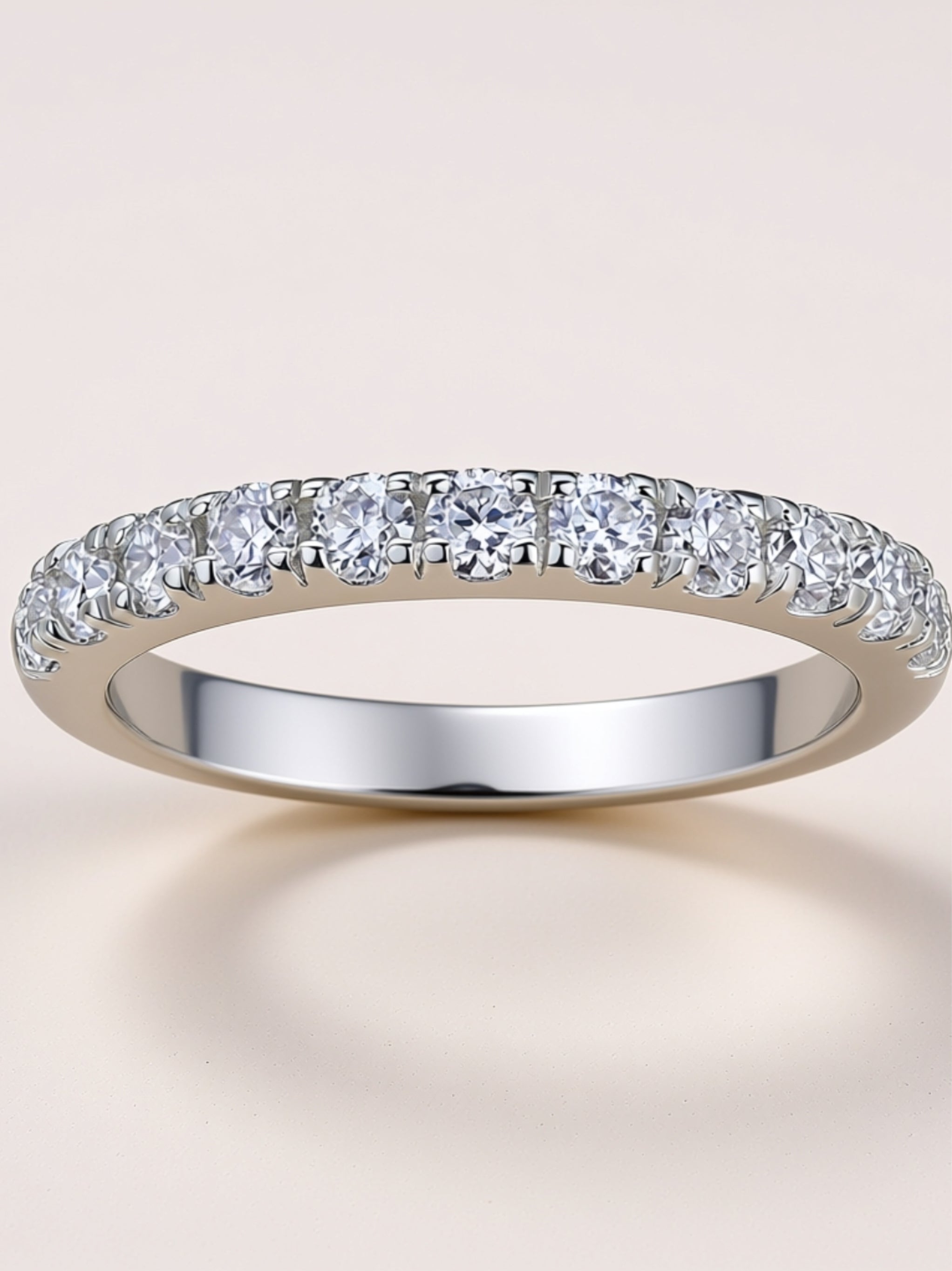 S925 Moissanite Half‑Eternity Band