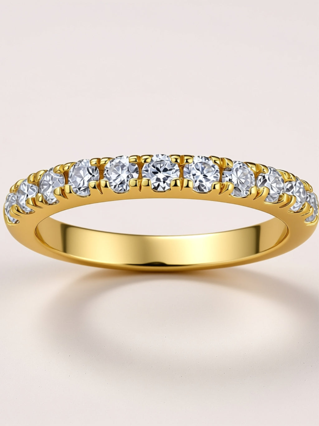 S925 Moissanite Half‑Eternity Band