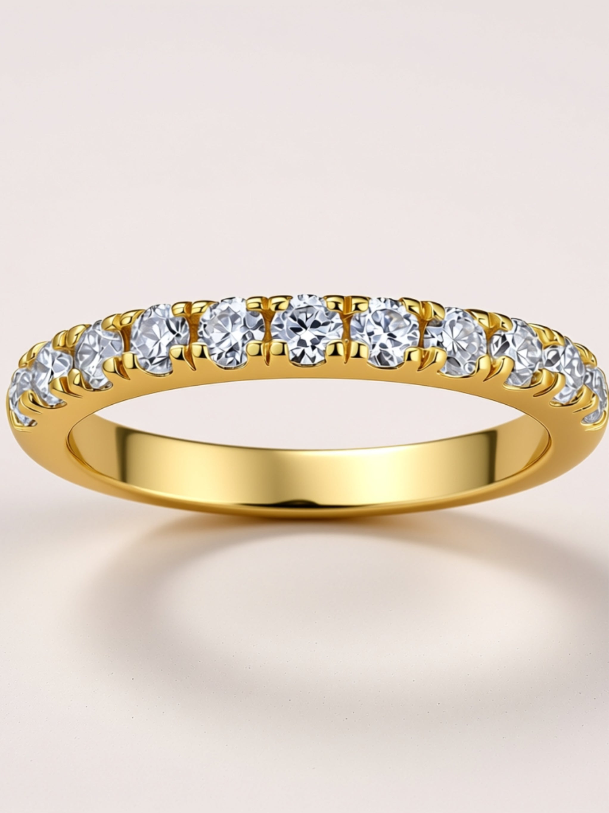S925 Moissanite Half‑Eternity Band