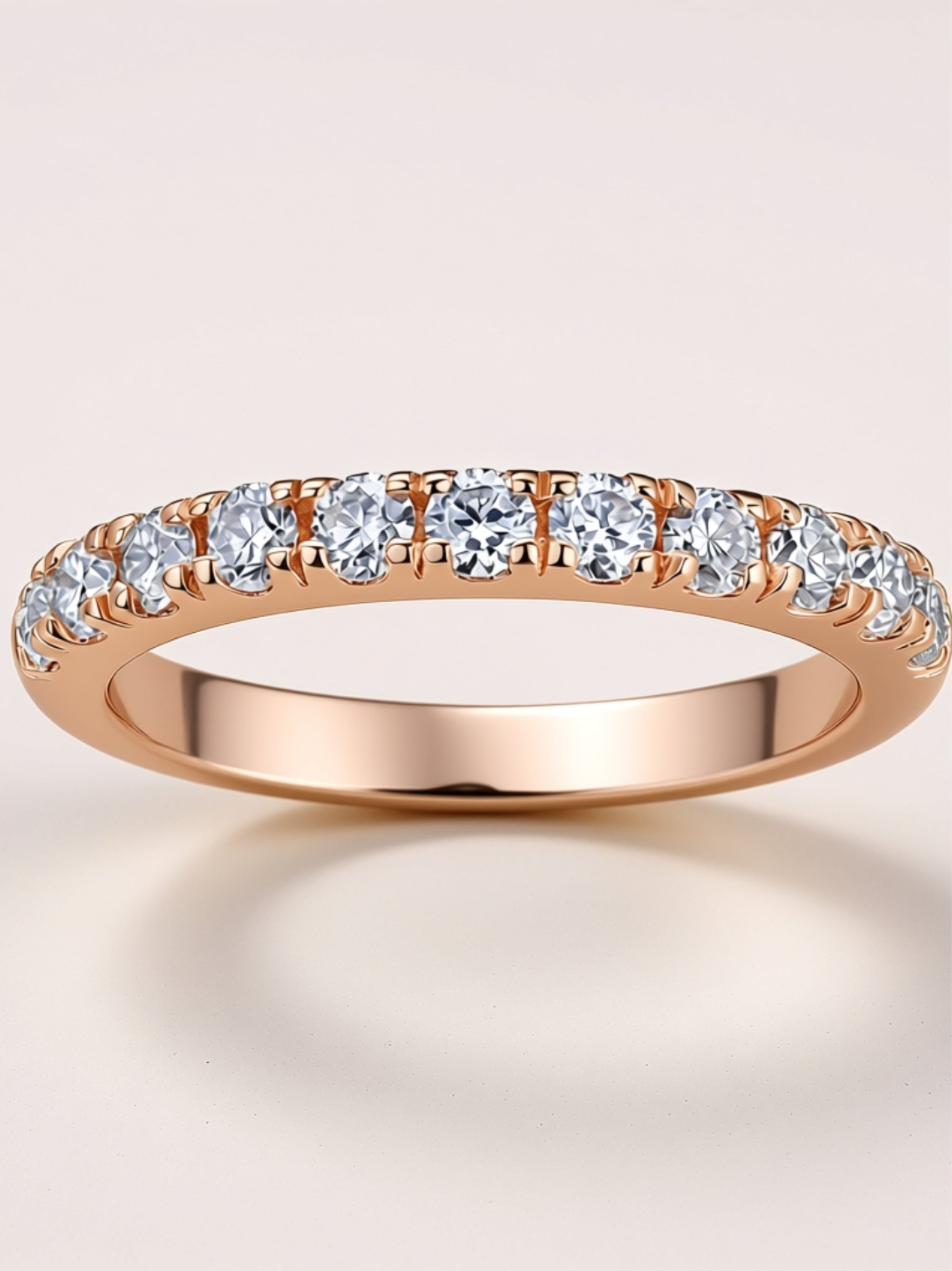 S925 Moissanite Half‑Eternity Band